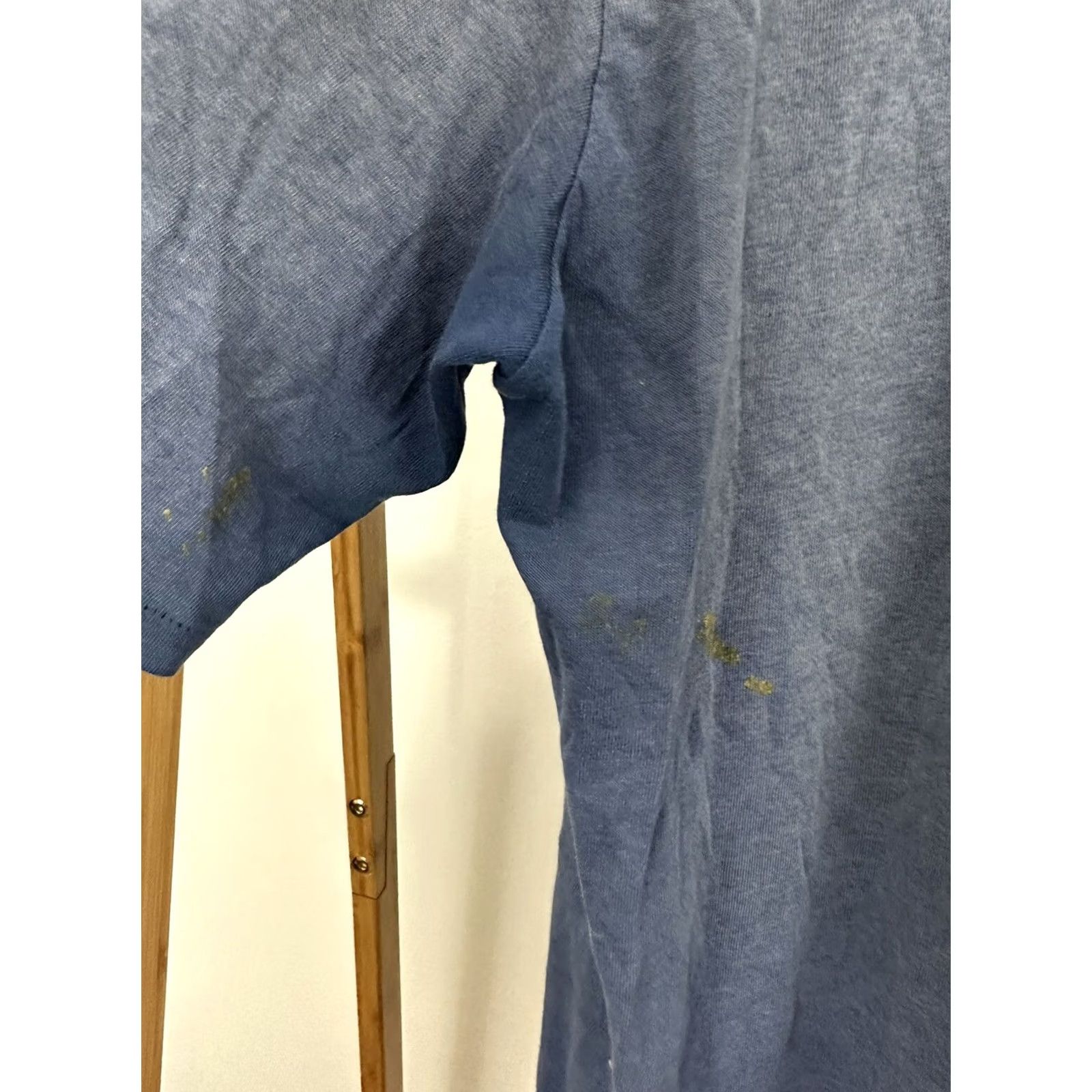 Vintage VTG 80s Stedman Gradient Sun Faded Paper Thin Worn Polo Blue WIP Work Shirt XXL Size US XXL / EU 58 / 5 - 6 Thumbnail