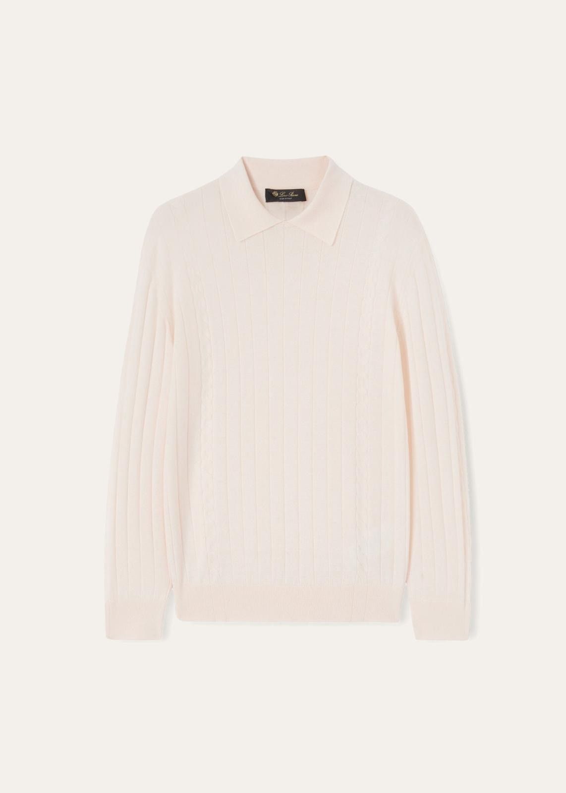 Loro Piana o1srvl11e0824 Porirua Cashmere Polo Shirt in Light Pink Size L / US 10 / IT 46 - 1 Thumbnail