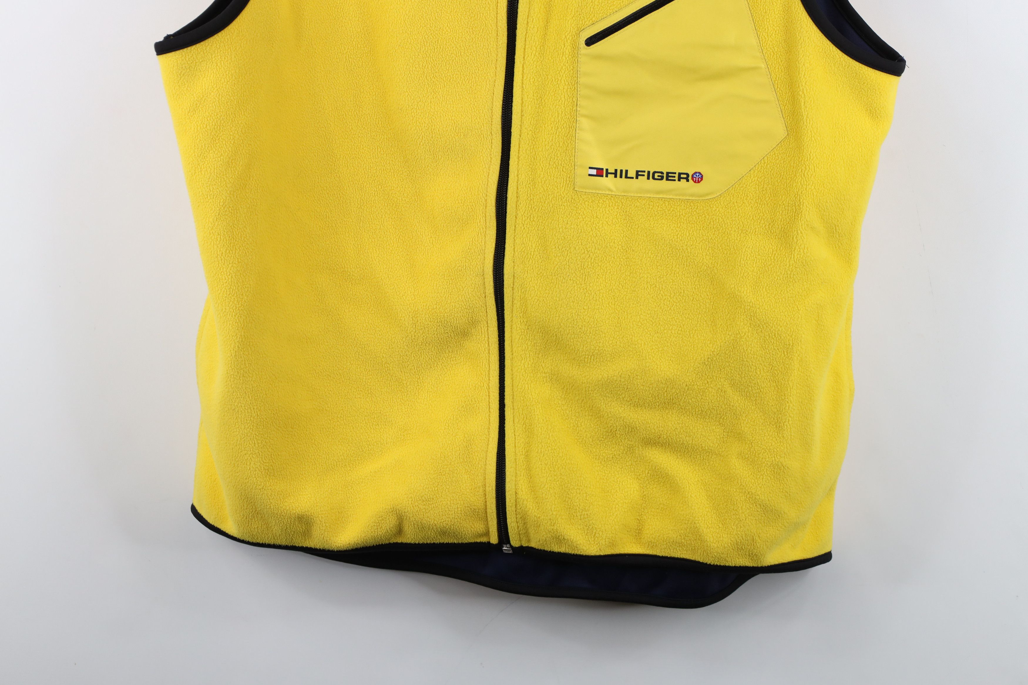 Tommy Hilfiger Vintage Tommy Hilfiger Full Zip Fleece Vest Jacket Yellow Size US L / EU 52-54 / 3 - 3 Thumbnail
