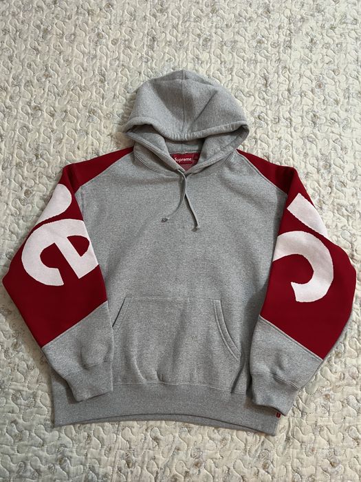 Supreme Supreme Big Logo Jacquard Hooded Sweatshirt red Grey