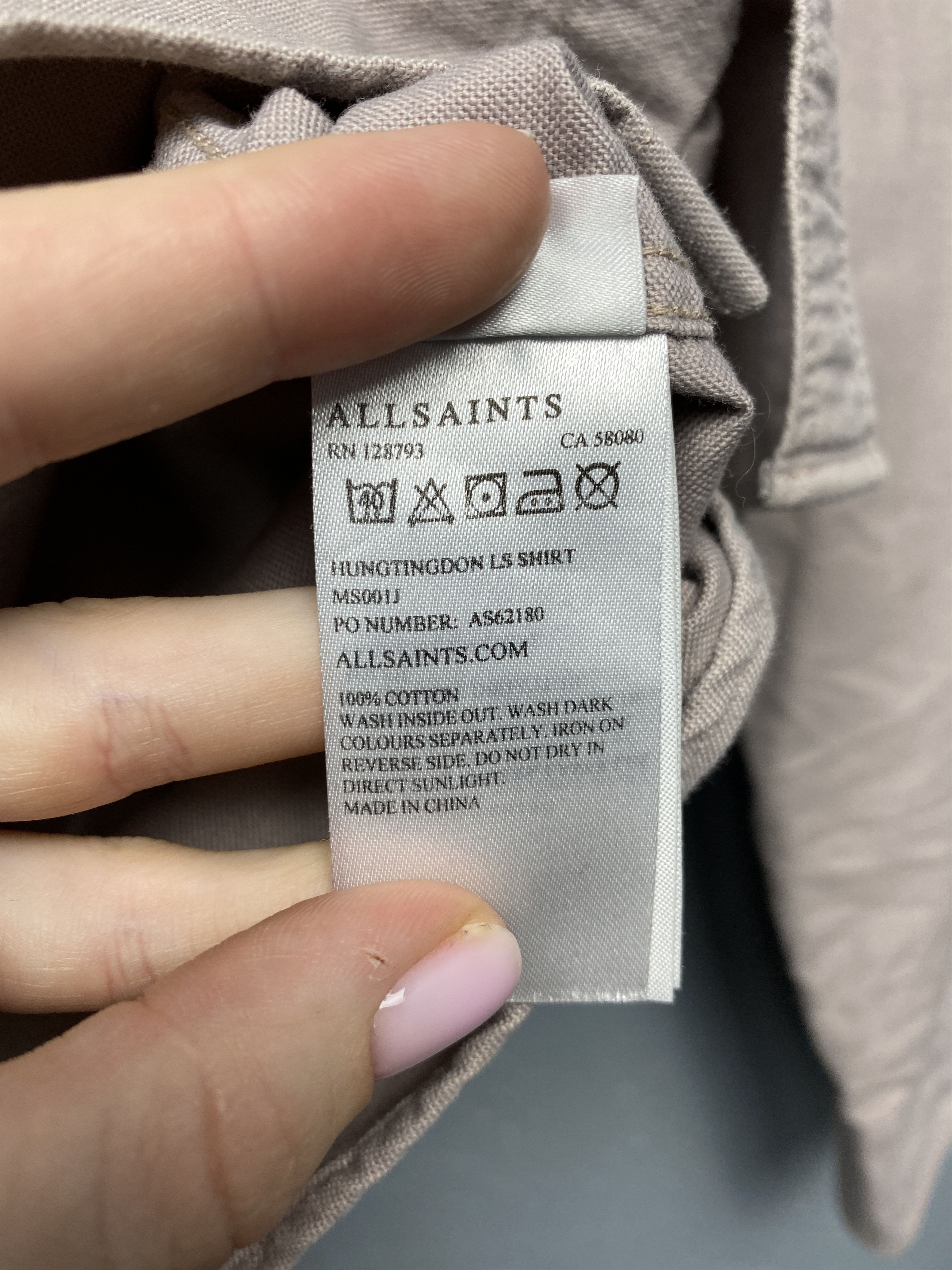 Allsaints Allsaints Vintage Mens Hungtinton Long Sleeve Shirt Size US S / EU 44-46 / 1 - 5 Thumbnail