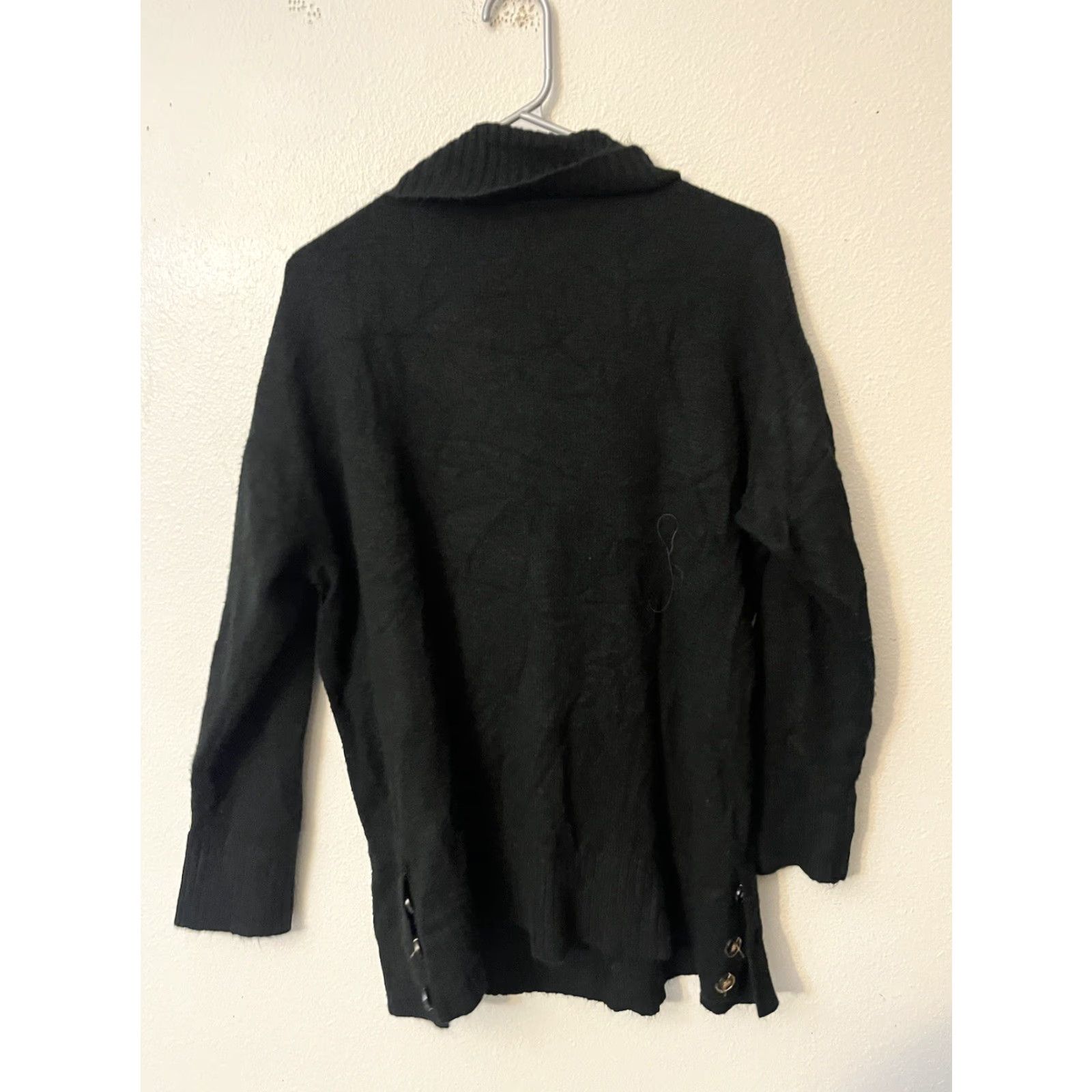 Style & Co STYLE & Co SHAWL-COLLAR BUTTON-TRI XL Black Women Sweater Tunic Size XL / US 12-14 / IT 48-50 - 3 Thumbnail