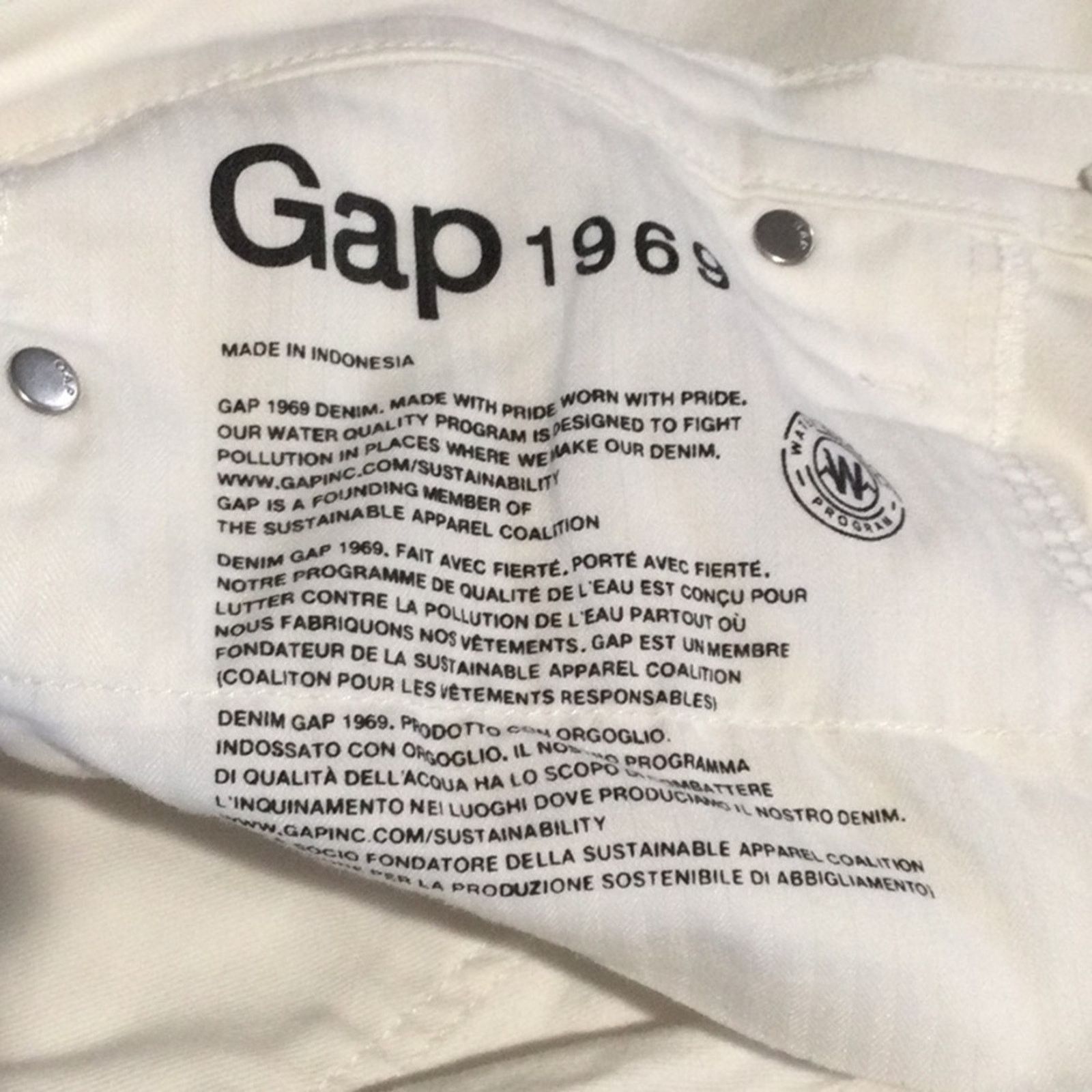 Gap Gap 1969 White Denim Bermuda 5-Pocket Shorts Size 31 Size 31" - 6 Thumbnail