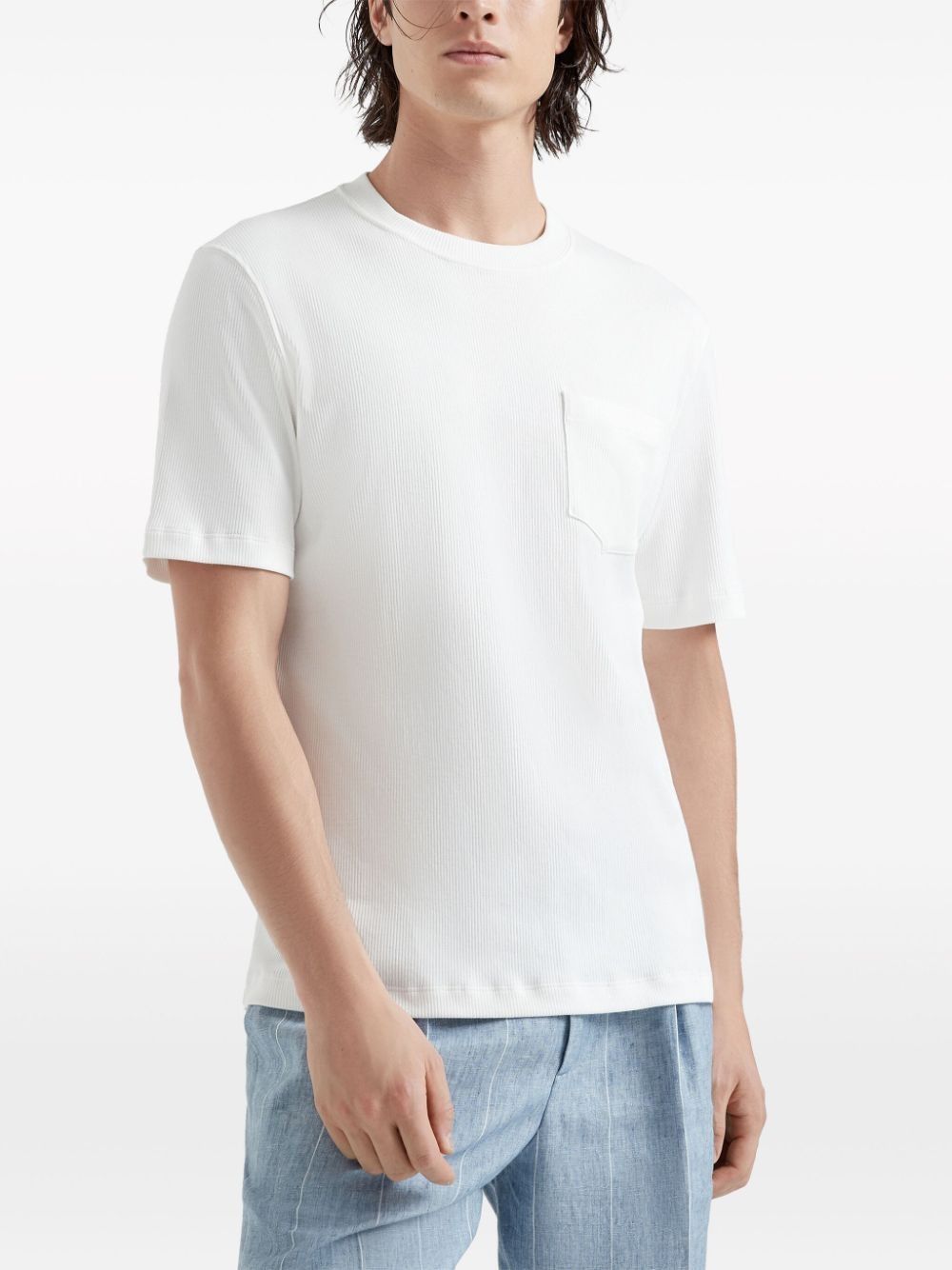 Brunello Cucinelli o1la1rc1a0425 T-Shirt in White Size US S / EU 44-46 / 1 - 2 Thumbnail