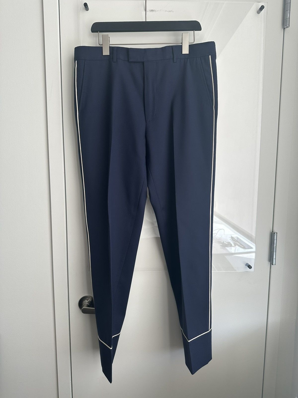 Gucci Alessandro Michele Navy Pants w/ White Pipping Size US 36 / EU 52 - 2 Thumbnail