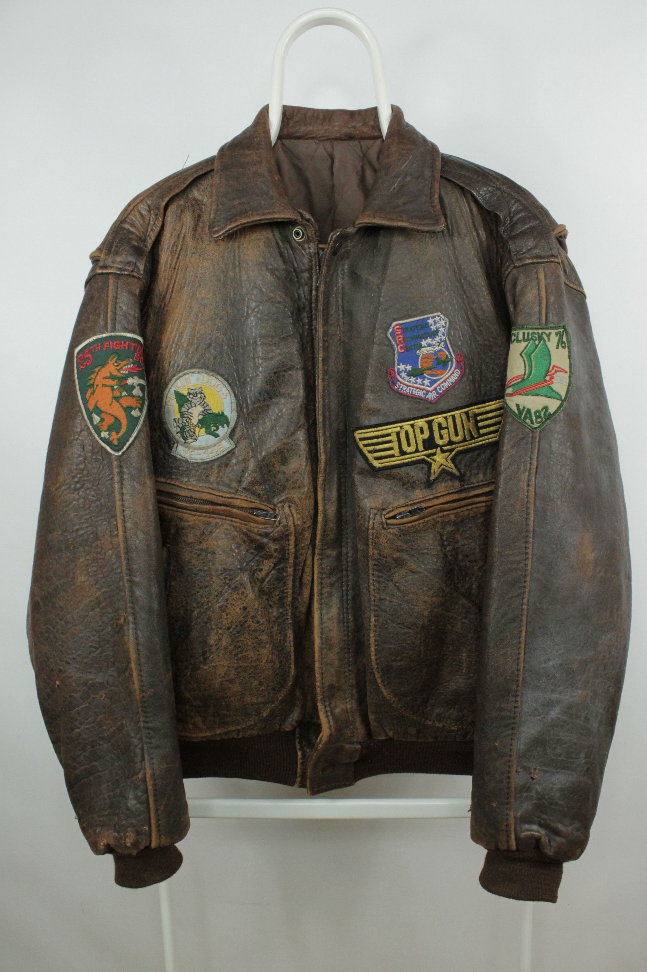 【80s】 A-2 (L) bomber jacket 本革 希少 80s A-2 real leather bomber jacket vtg n