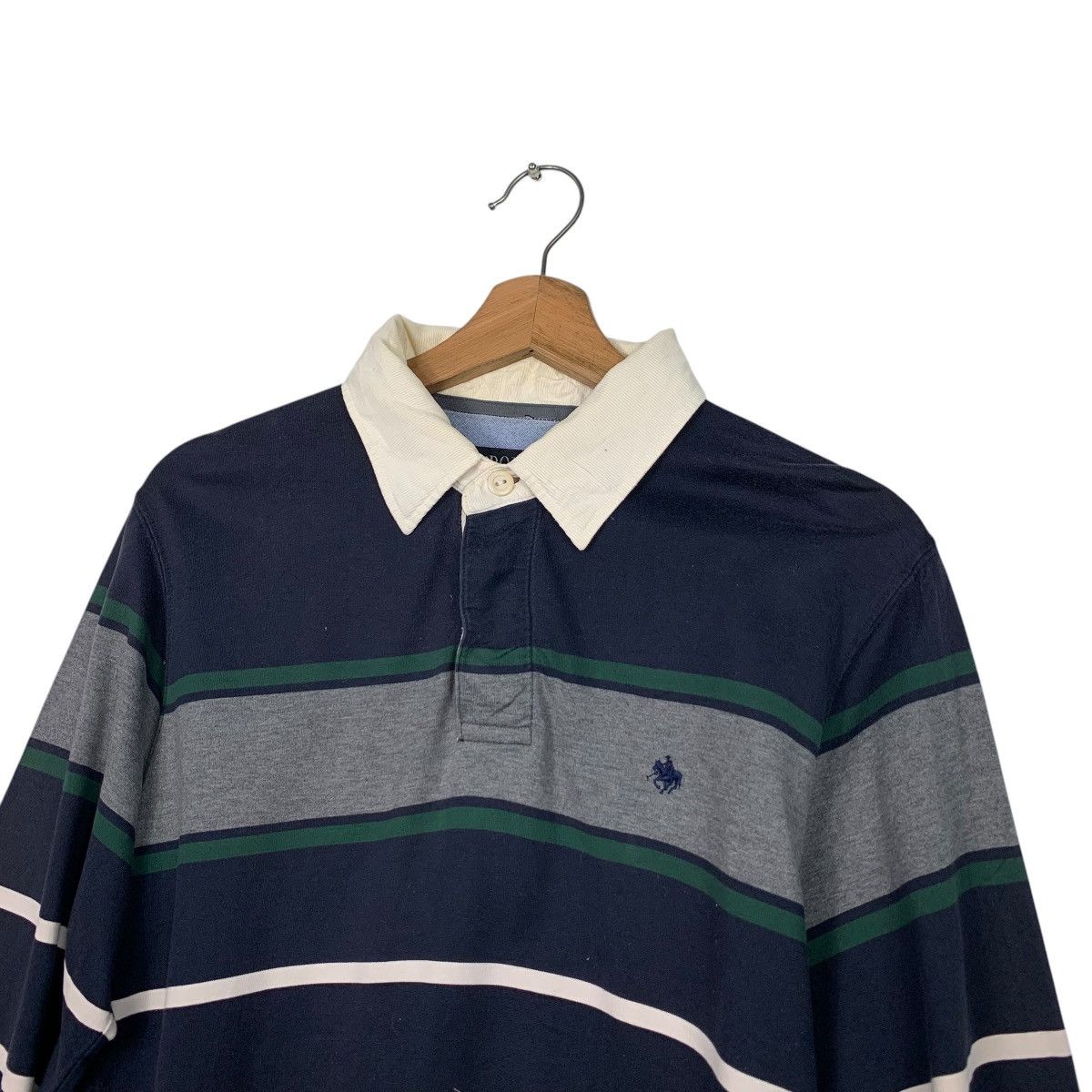 Japanese Brand POLO BRITISH Striped Long Sleeve Polo Shirt #2610-C117 Size US M / EU 48-50 / 2 - 9 Thumbnail