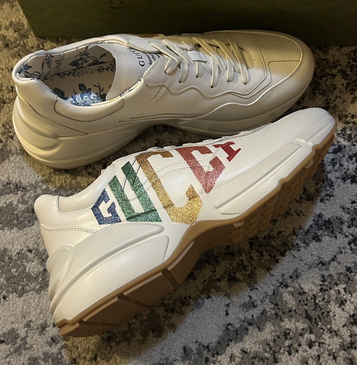 Gucci Gucci Logo Rhyton Glitter Sneaker size 42 Size US 12 / IT 42 - 2 Thumbnail