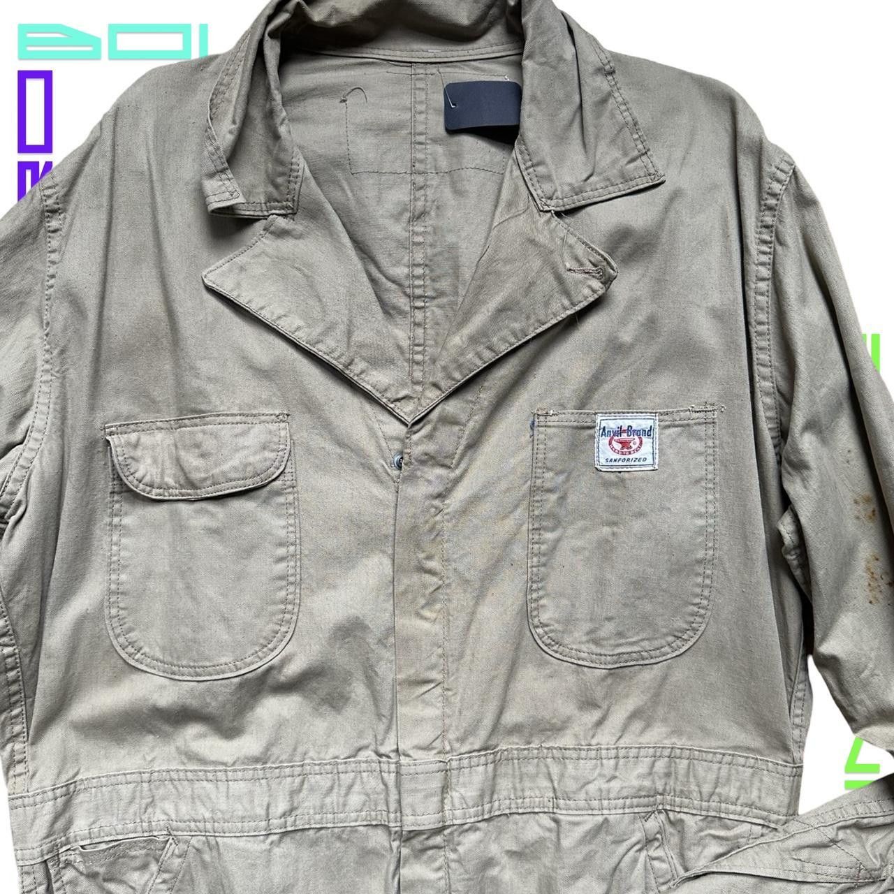 Vintage Vintage Anvil Brand Tan Utility Coverall's - Large Size 40" / US 18 - 3 Thumbnail
