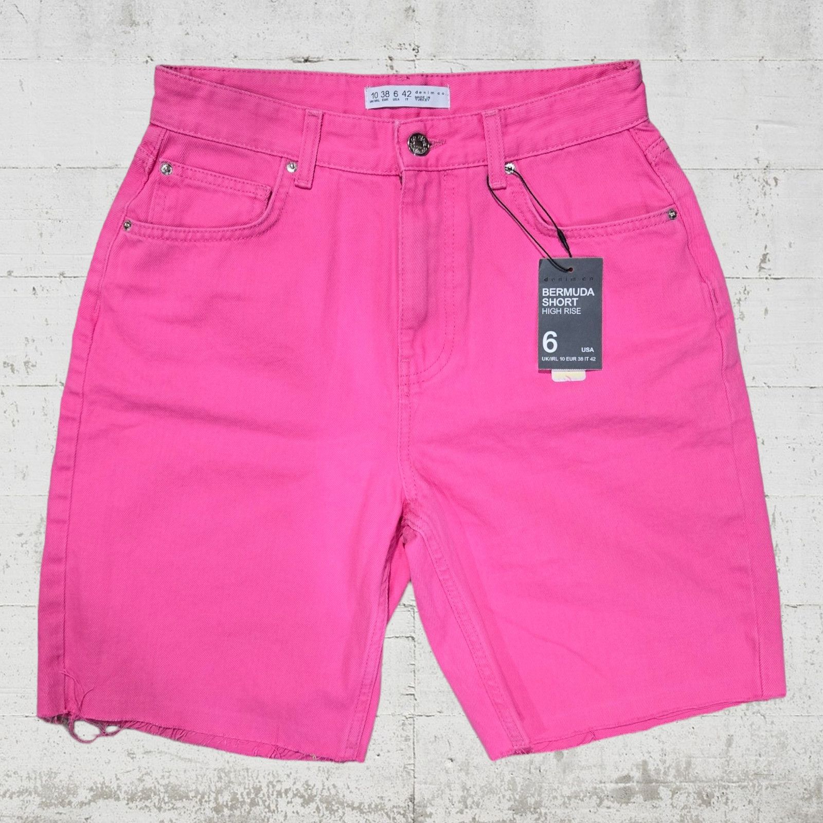Other Hot Pink Bermuda Denim Shorts Size 6 Size 28" / US 6 / IT 42 - 2 Thumbnail