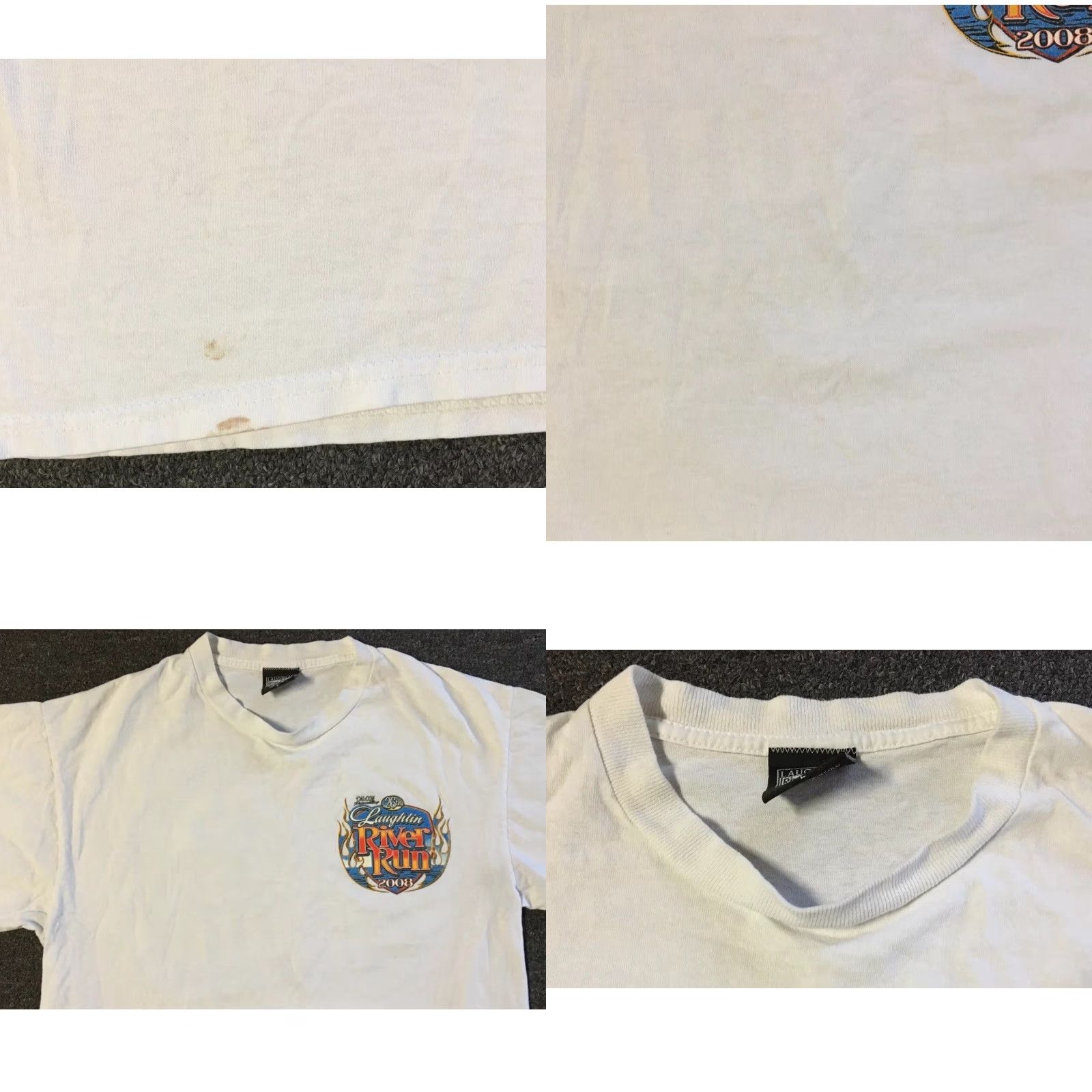 JNCO VINTAGE Thrashed Faded Flame Shirt S Mens Shirt Long Sleeve White 80s 90s Jnco Harley Skate Punk Rock Fire Thrashed Size US S / EU 44-46 / 1 - 8 Thumbnail