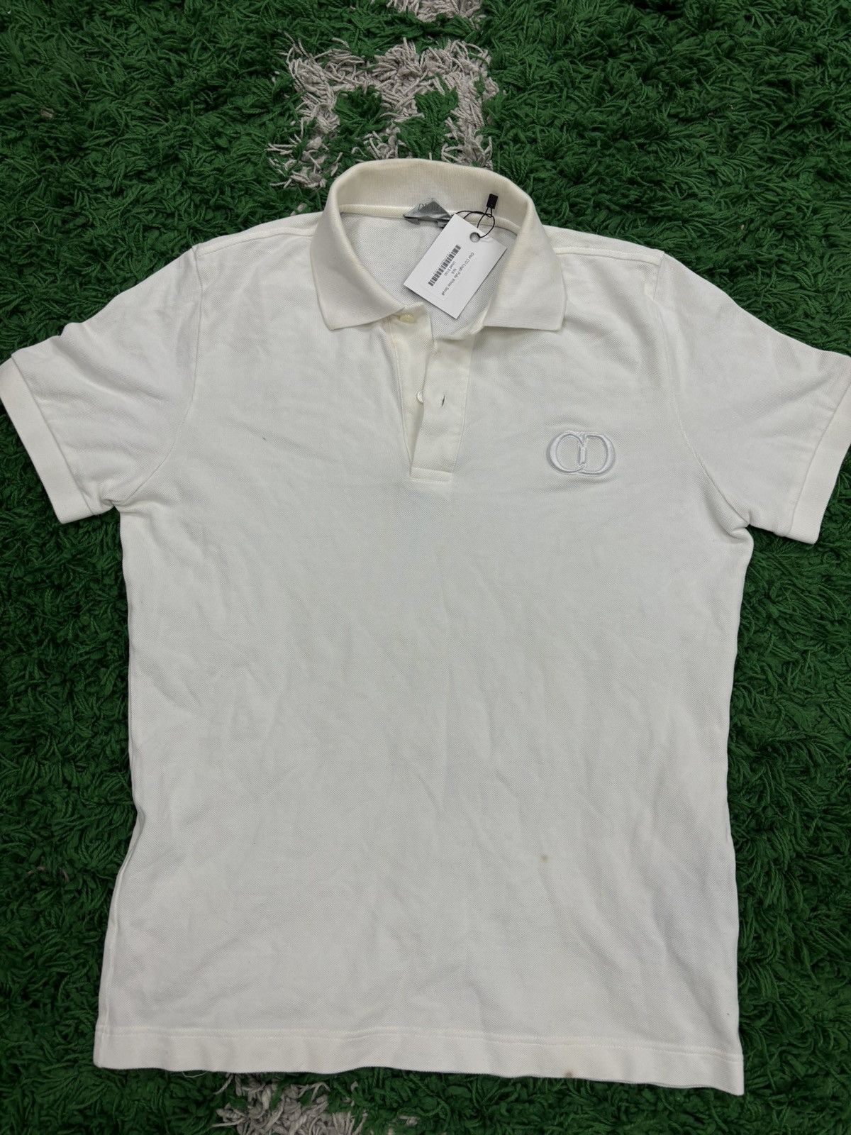 image of Dior Cd White Polo T Shirt Small, Men's