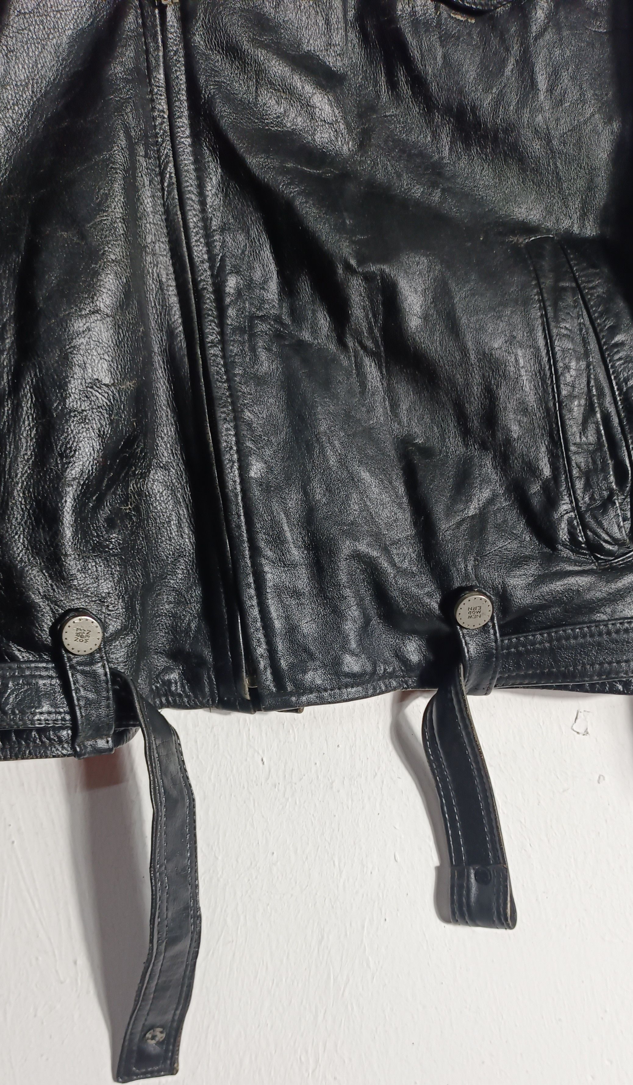 If Six Was Nine Vtg 1980s💥New Paris Bikers Leather Jacket Size US M / EU 48-50 / 2 - 11 Thumbnail