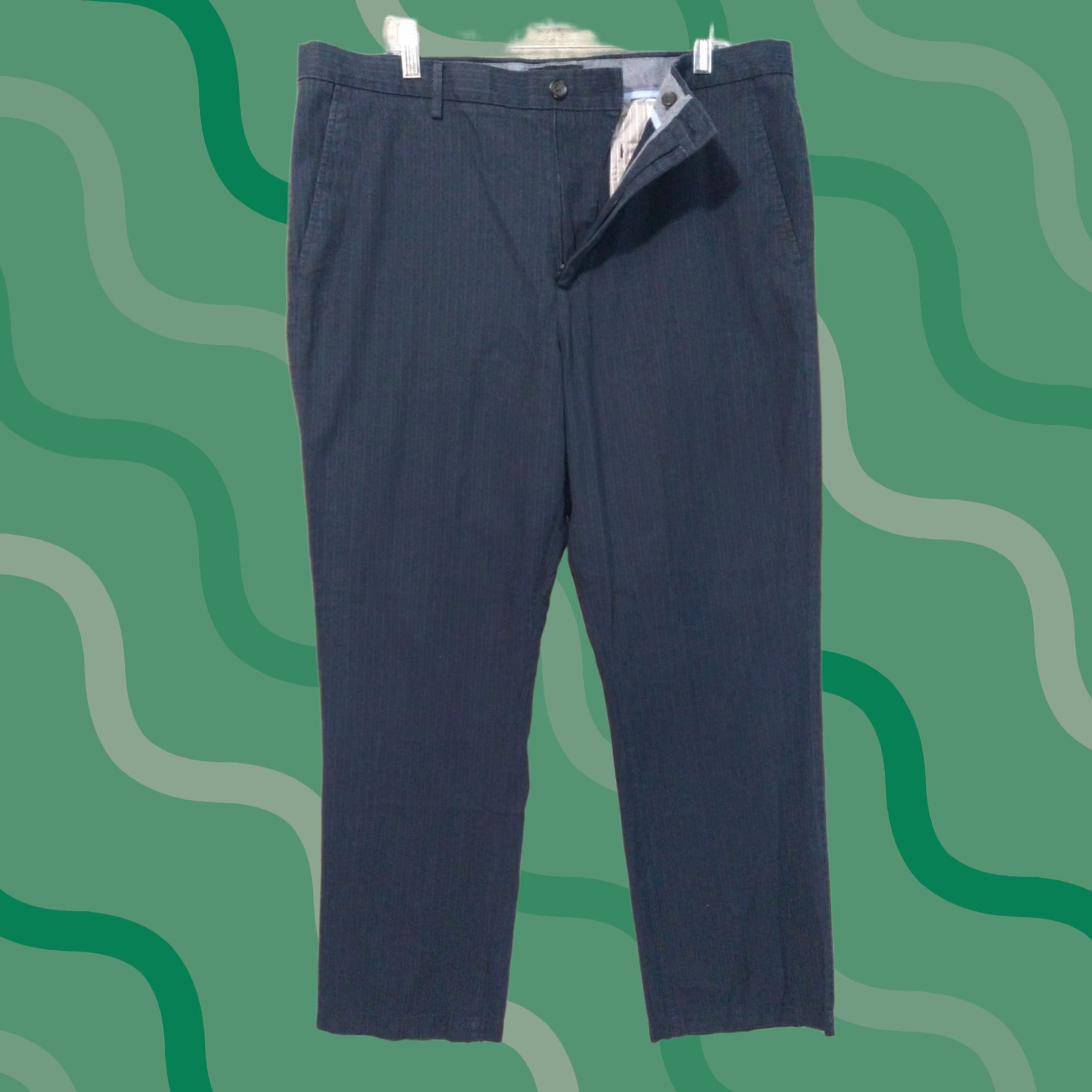 Banana Republic Banana Republic Pants Mens 38x32 Blue Striped Chino Kentfield Flat Front Cotton Size US 38 / EU 54 - 1 Thumbnail