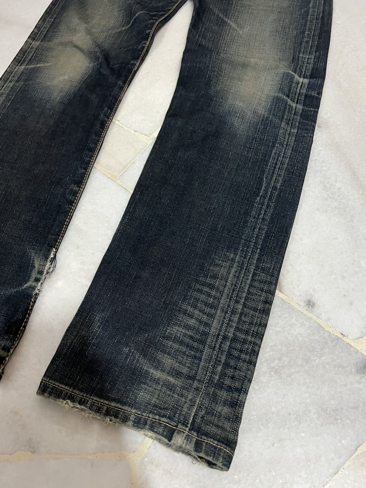 Edwin × Japanese Brand FLARE 90’S EDWIN 503 BLUE TRIP DISTRESS JEANS Size US 31 - 5 Thumbnail