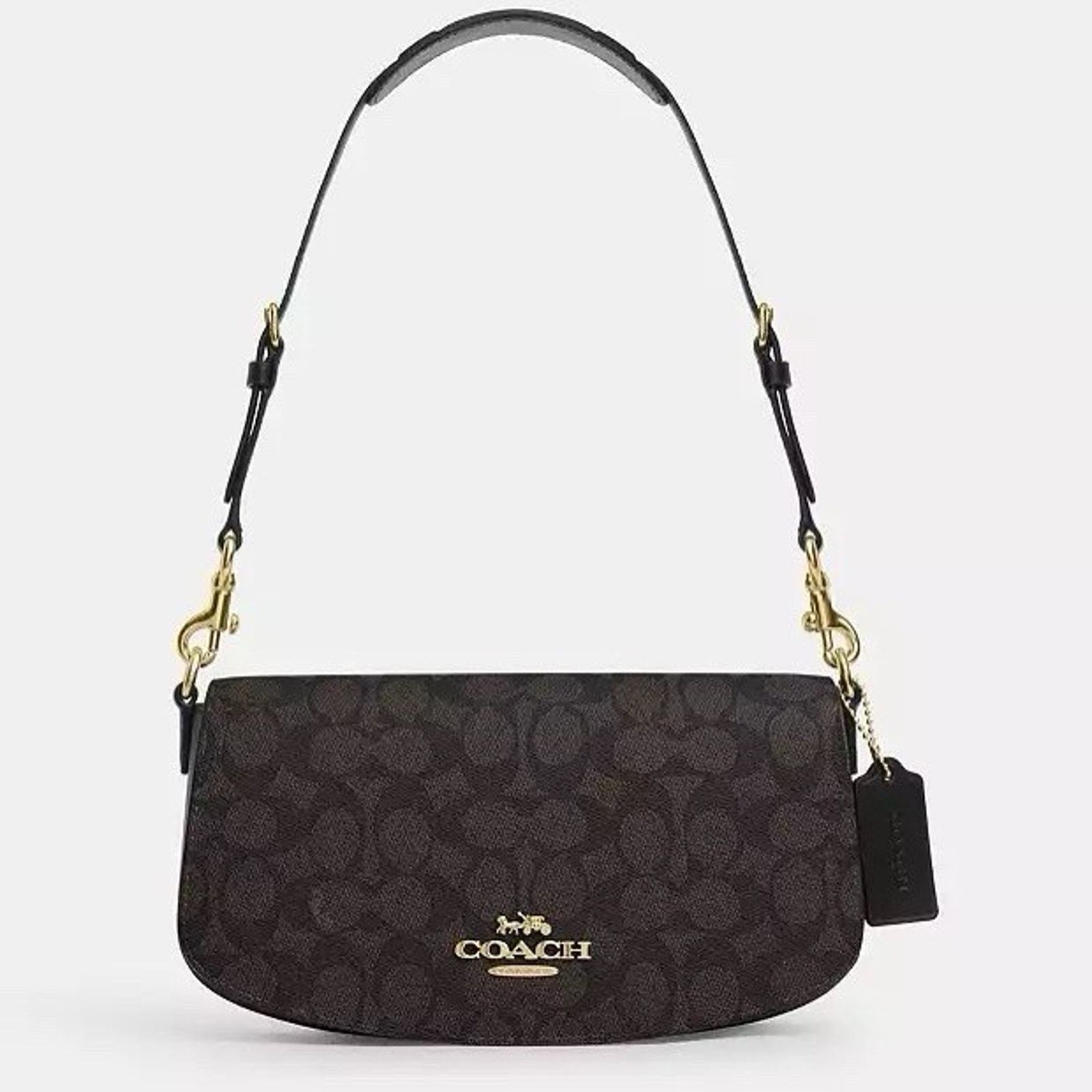 Coach NWT Coach Andrea Shoulder Bag CV973 Gold/Walnut/Black Size ONE SIZE - 6 Thumbnail