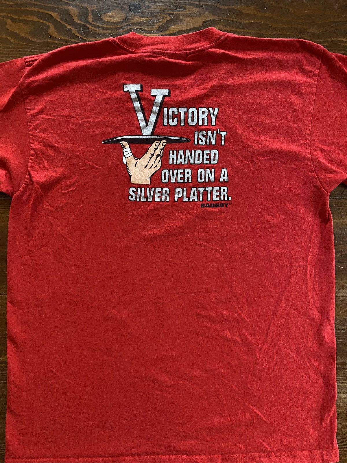 Vintage Vintage 90’s Bad Boy Victory Isn’t Handed Red Tee Size US L / EU 52-54 / 3 - 1 Thumbnail