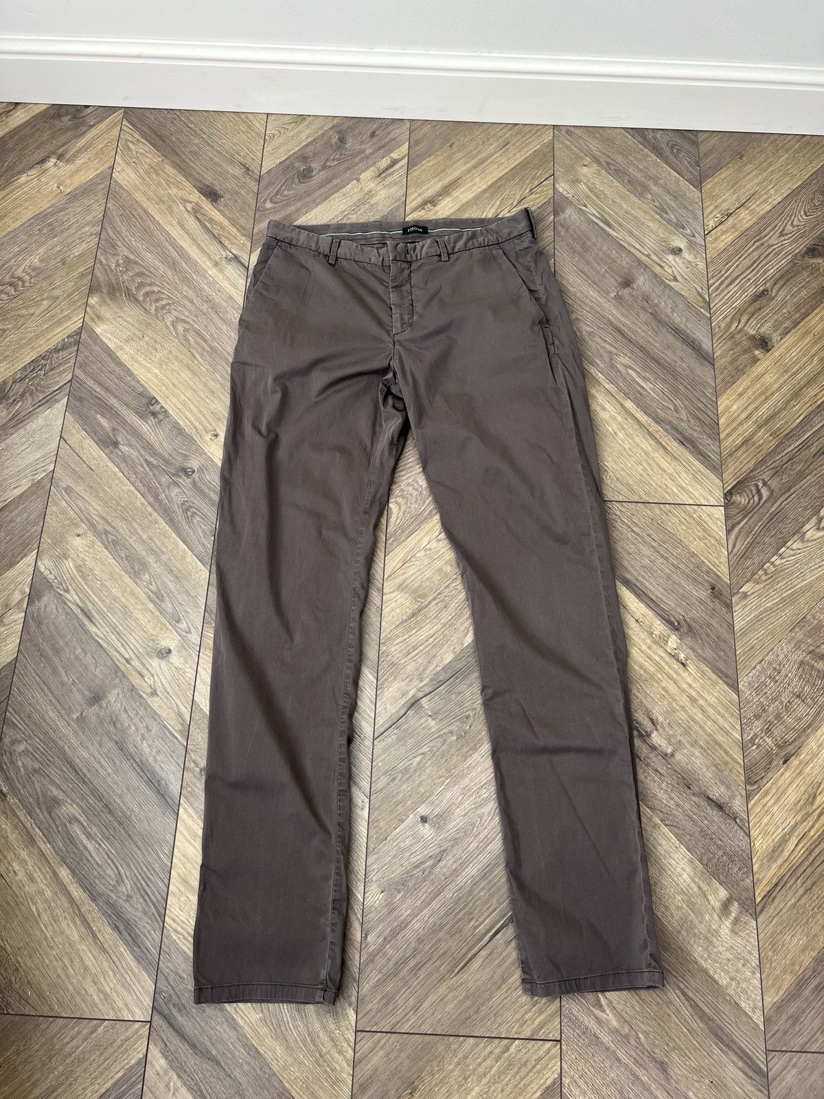 Z Zegna Vintage Z Zegna Men’s Brown Slim Fit Chino Pants Size US 32 / EU 48 - 1 Thumbnail