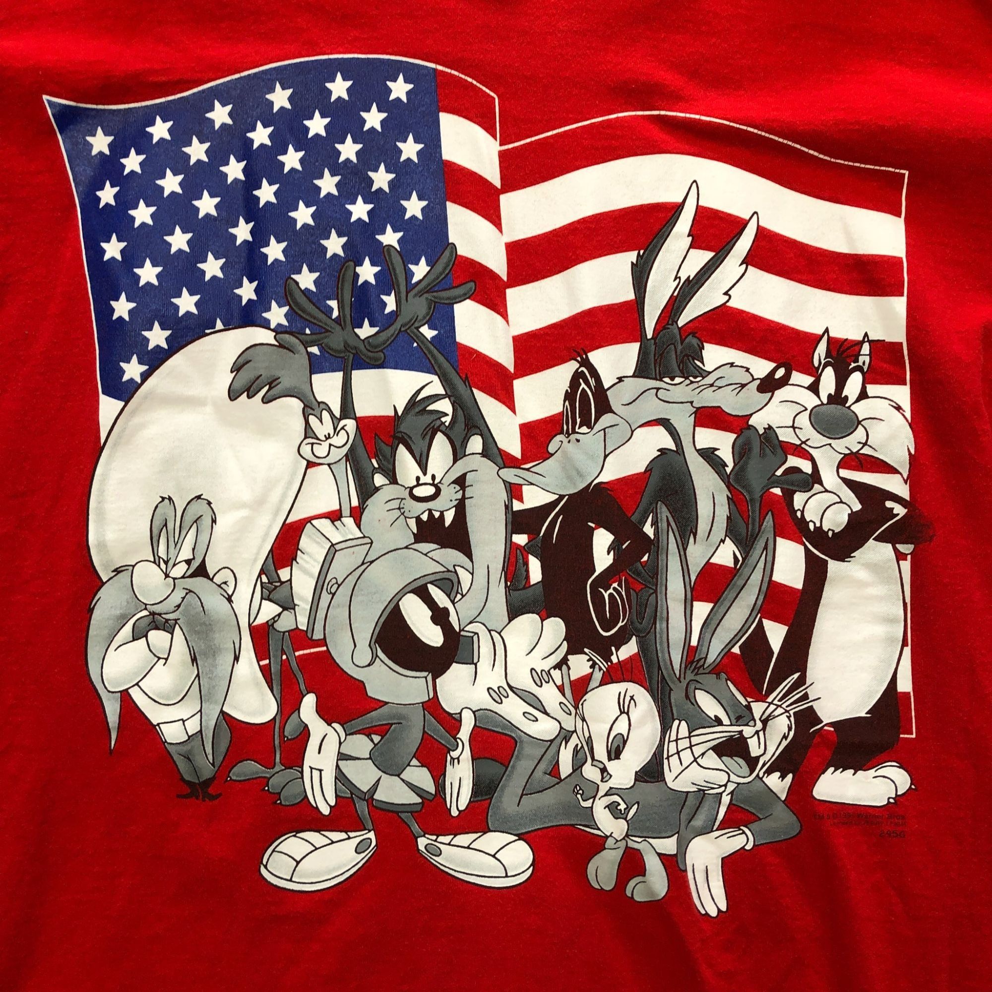 Other Vintage Looney Tunes American Flag Large Print Red T-Shirt Size US XL / EU 56 / 4 - 2 Thumbnail