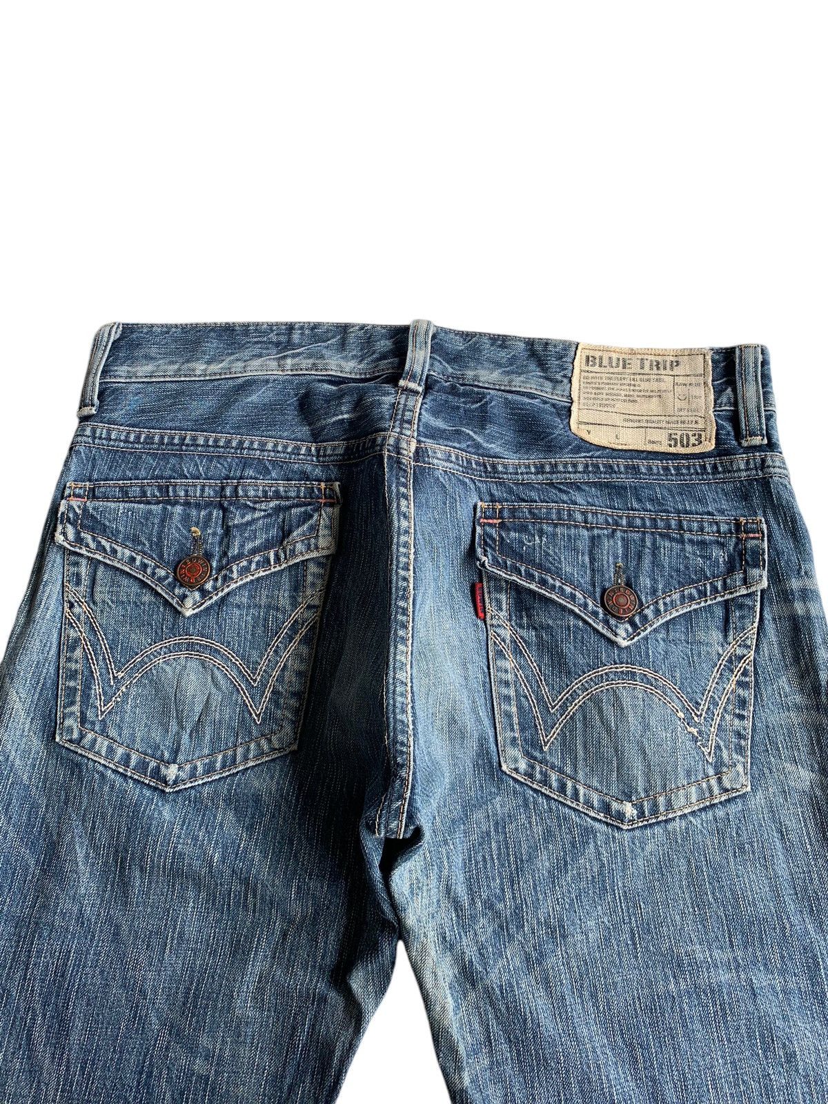 Edwin × If Six Was Nine × Japanese Brand FLARE EDWIN 503 BLUE TRIP PUNK STYLE RUSTY AND FADED ☠️🎌 Size US 35 - 12 Thumbnail