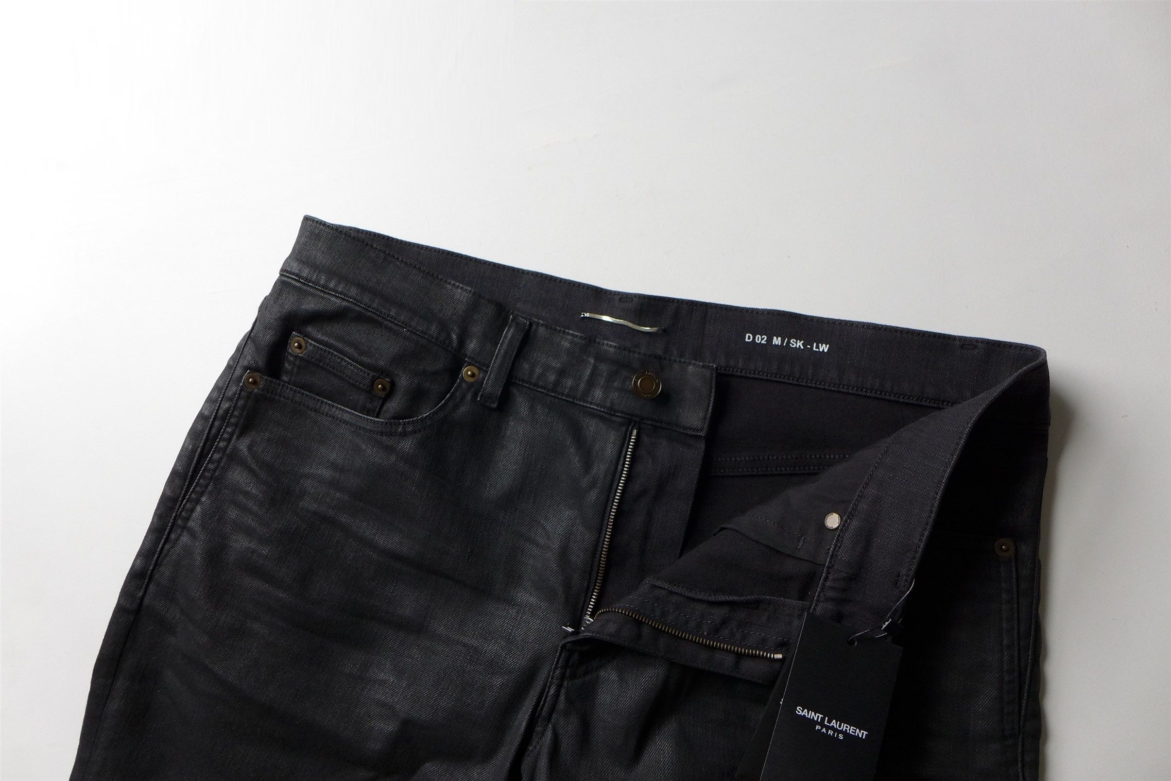 Saint Laurent Paris Saint Laurent D02 Jeans --- Coated Black Denim Size US 38 / EU 54 - 10 Thumbnail