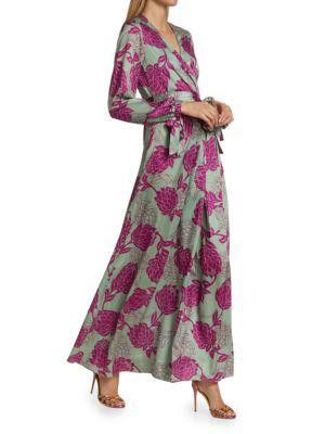 Designer PATBO | Celia Long Sleeve Maxi Wrap Dress | Aqua | 2 | NWT Size XS / US 0-2 / IT 36-38 - 3 Thumbnail