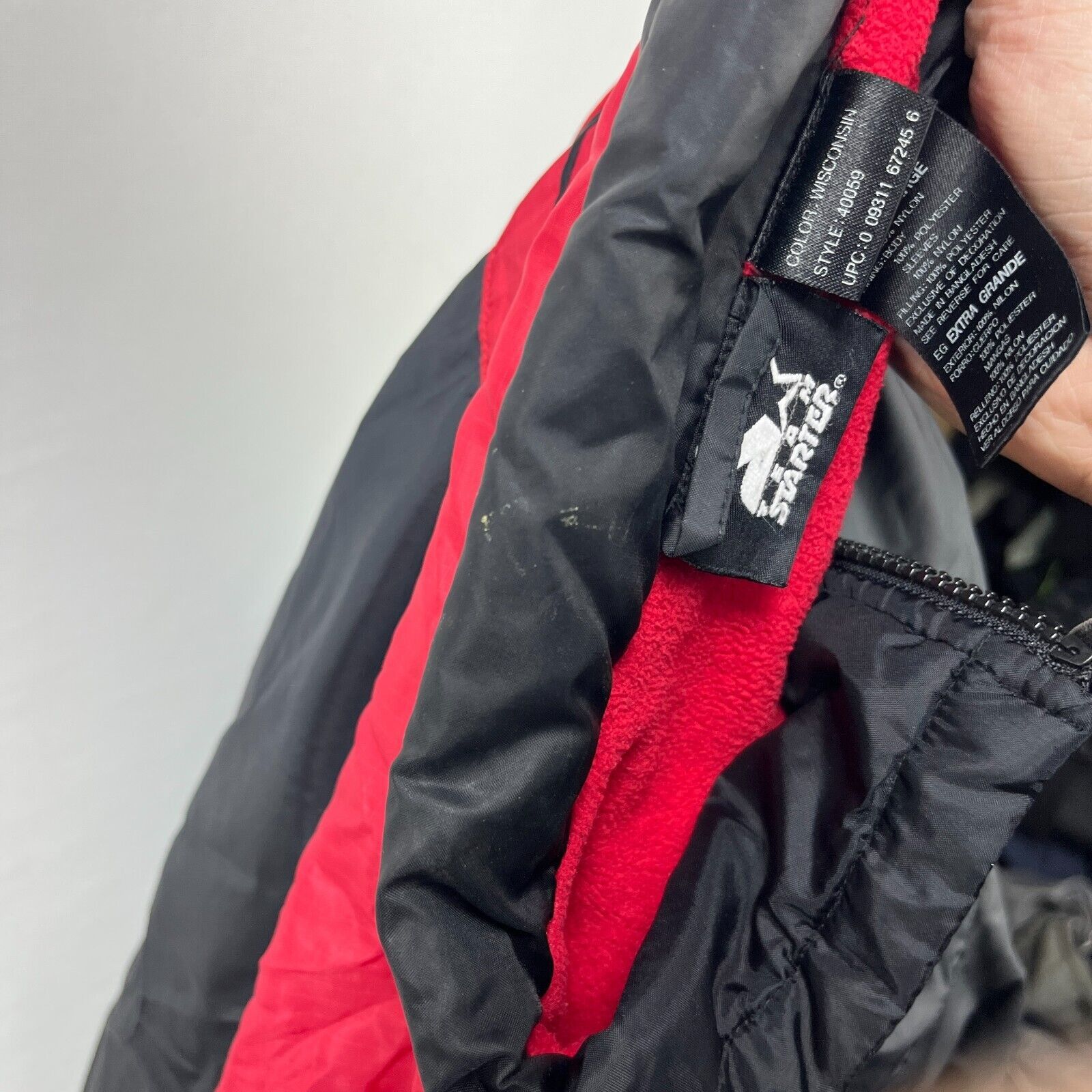 Starter × Vintage Vintage 90s Starter Wisconsin Badgers Fleece Lined Jacket XL Size US XL / EU 56 / 4 - 13 Thumbnail