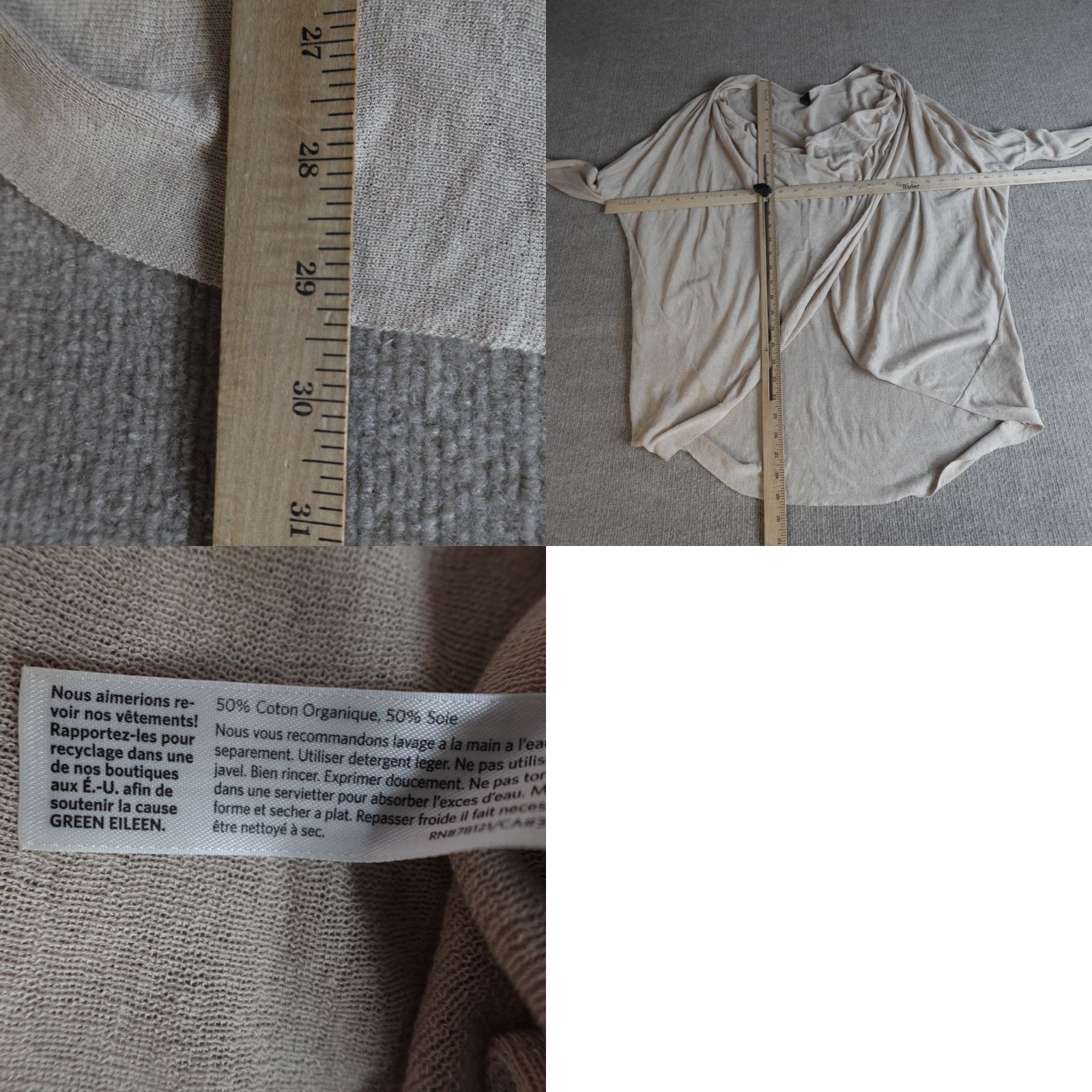 Eileen Fisher Eileen Fisher Womens Sweater L Beige Cotton Silk Open Dolman Sleeve Pullover Regular Knit Winter Fall Spring Vintage No Size L / US 10 / IT 46 - 8 Thumbnail