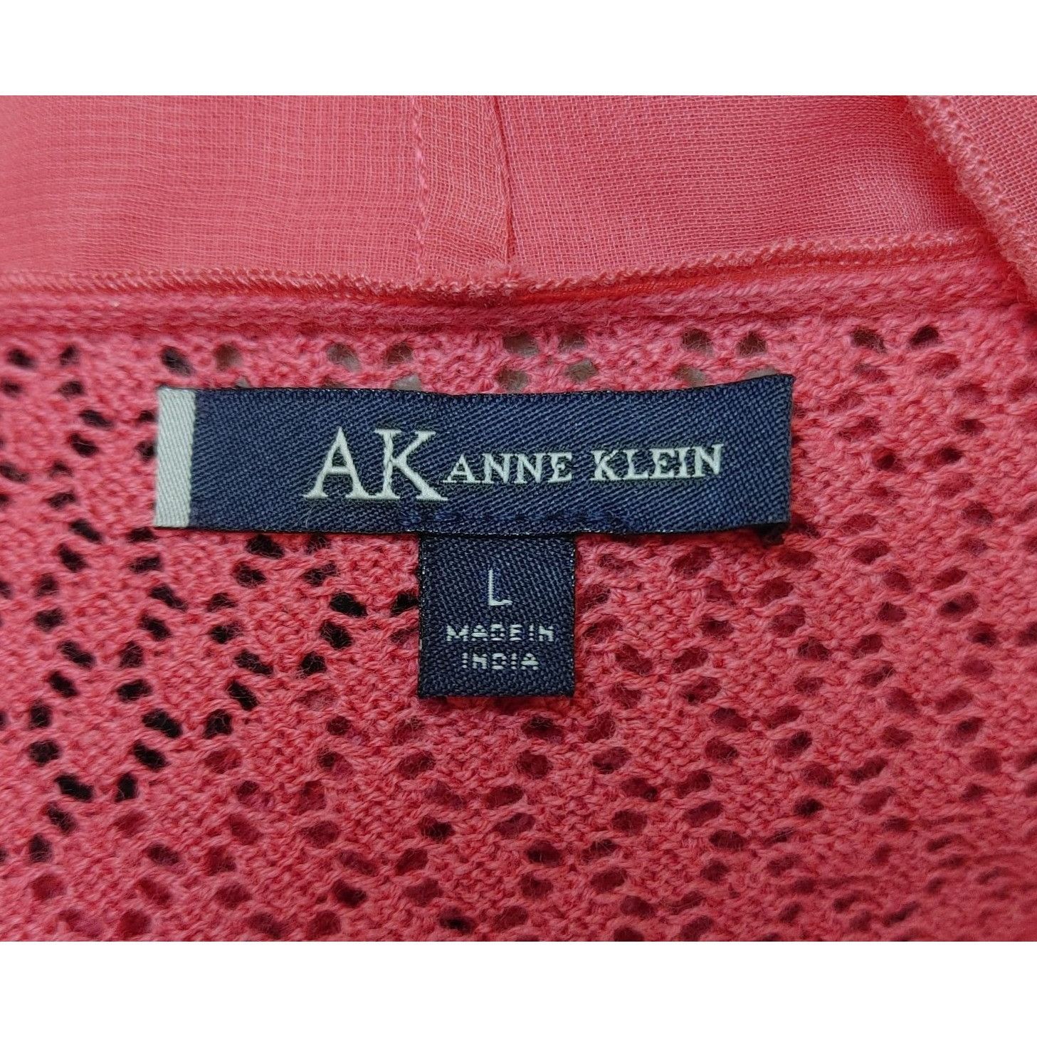 Anne Klein Anne Klein AK Red Long Sleeve Crochet Top Size L Size L / US 10 / IT 46 - 3 Thumbnail