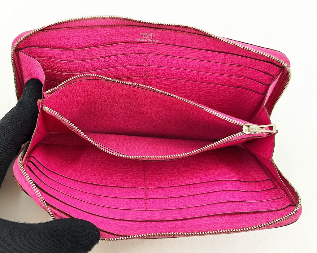 Hermes HERMES full leather AZAP zip around pink wallet Size ONE SIZE - 7 Thumbnail