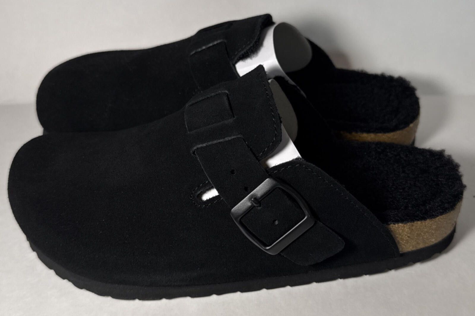 Other Cushionaire Hana-Fur Lined Suede Cork Clogs Black Size 6.5M Size US 6.5 / IT 36.5 - 4 Thumbnail