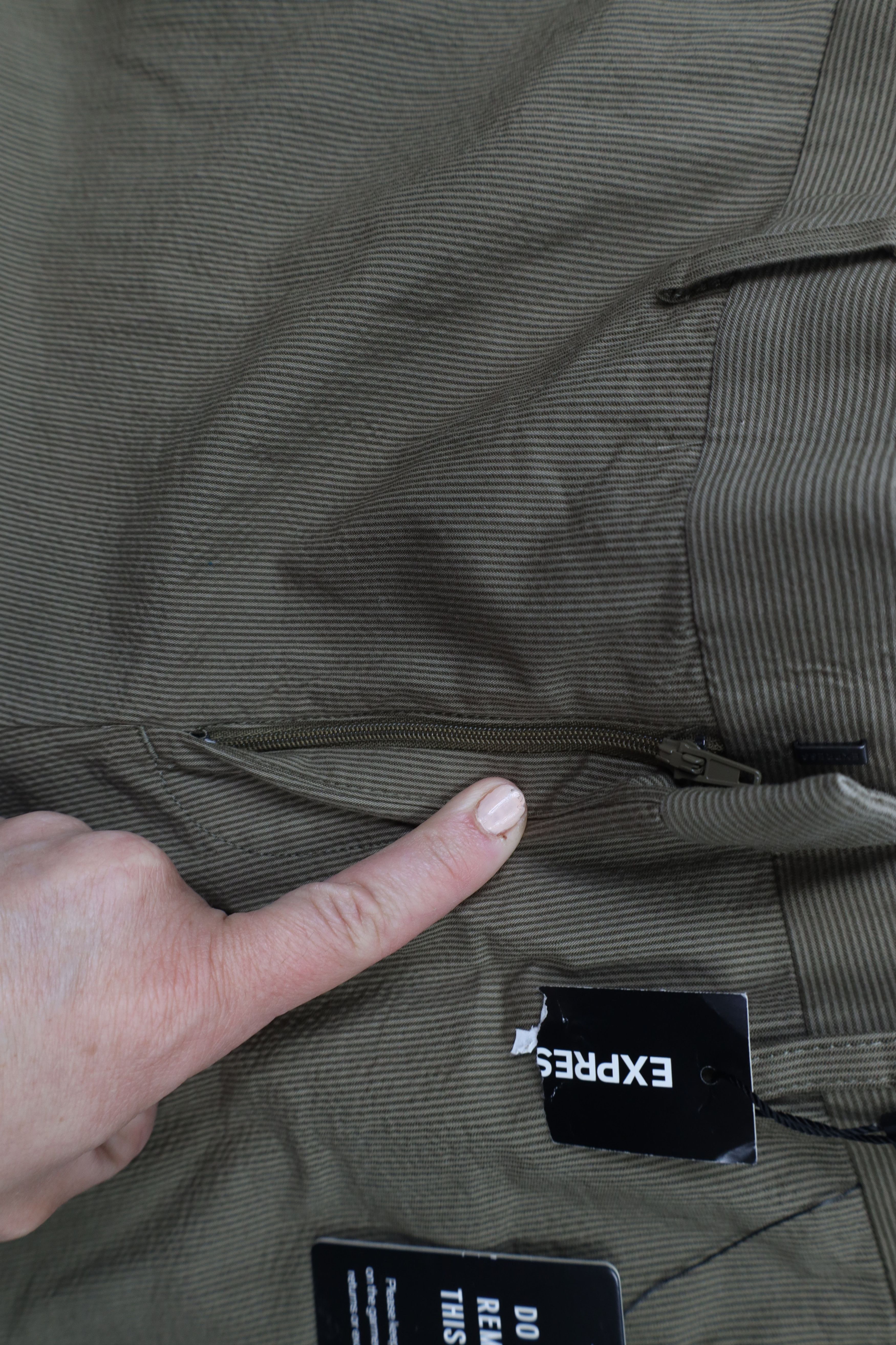 Express × Vintage New Express Pinstriped Straight Leg Chino Pants Brown Cotton Size US 33 - 6 Thumbnail