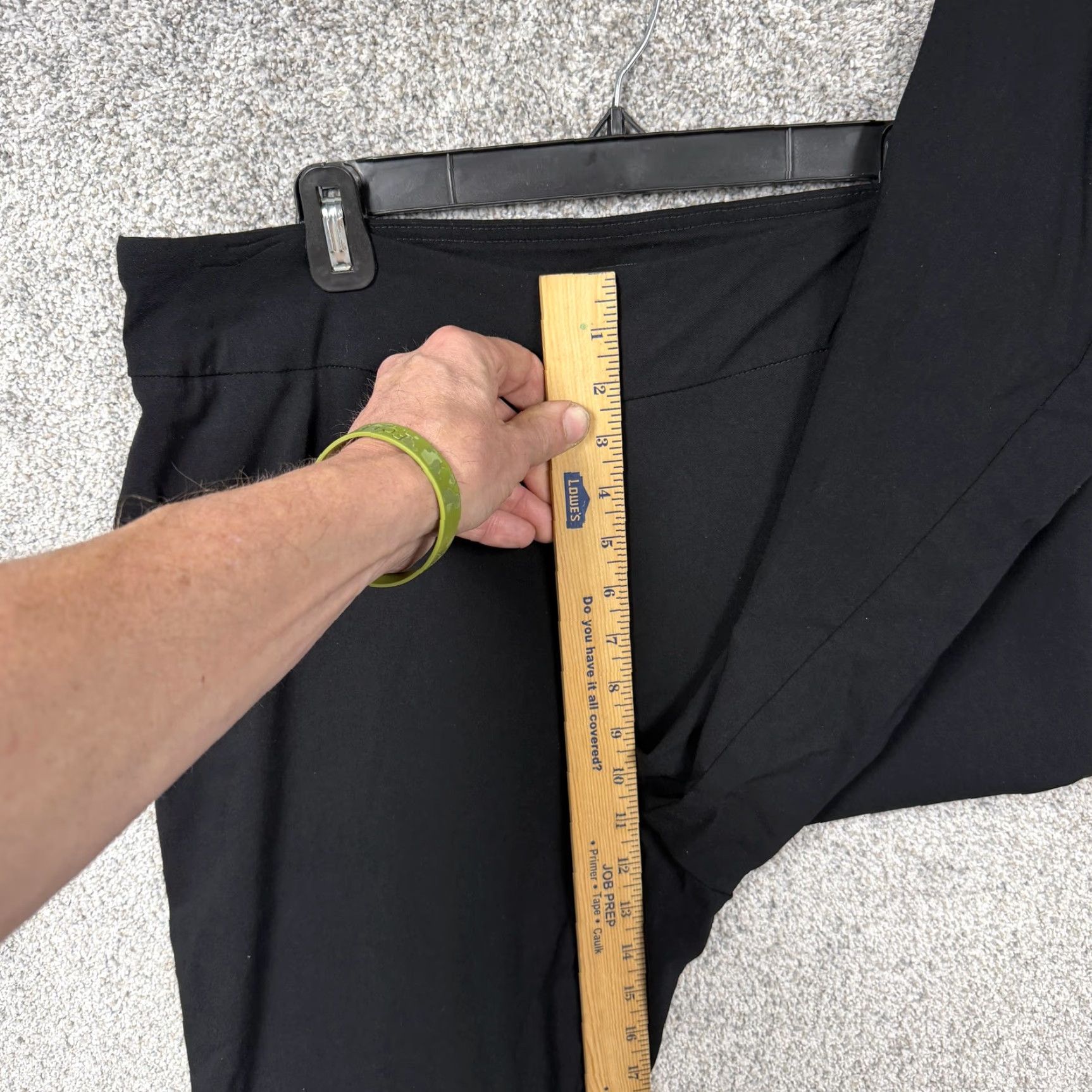 Vintage Roz & Ali Ankle Pants Women 16 Black Rhinestone Hem Stretch Ponte Office Casual Plus Size 26.5 Inseam Pant Womens Size 38" / US 16 / IT 52 - 5 Thumbnail