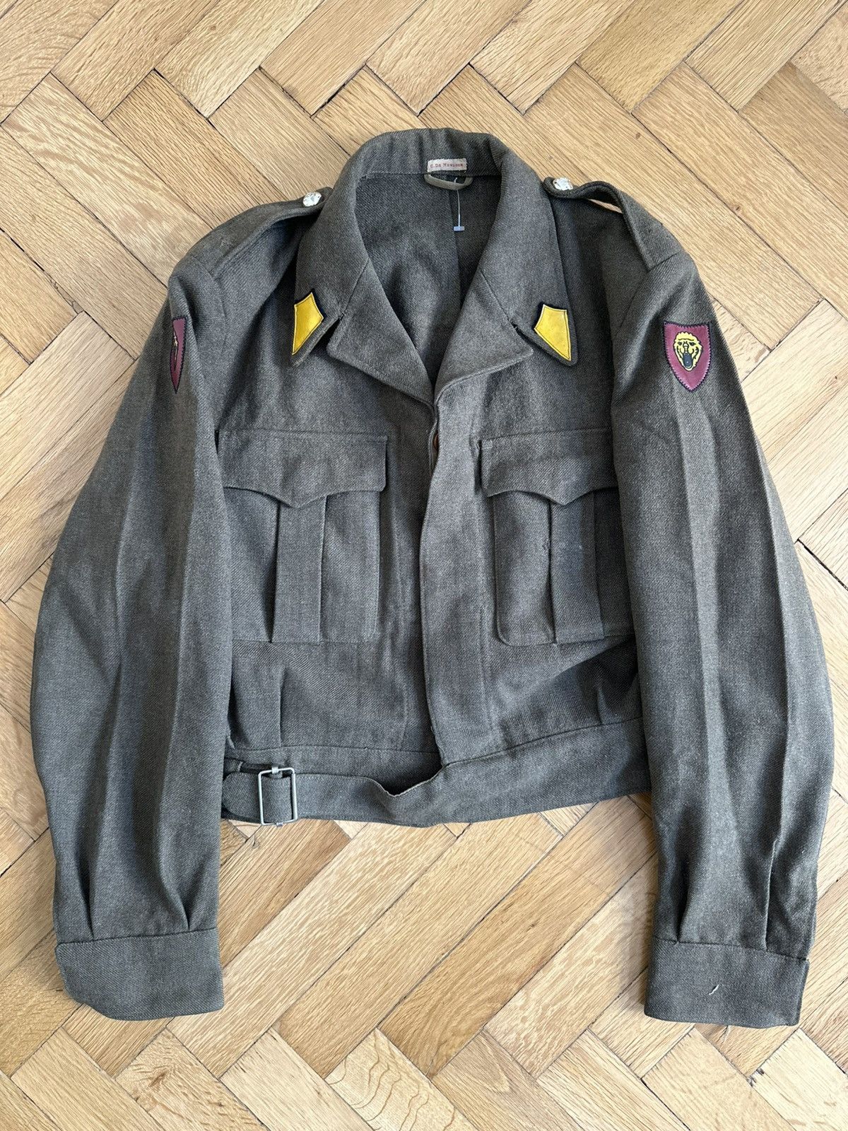 Vintage Vintage Army Belgium 1959 Military Rare Cropped Wool Jacket Size US S / EU 44-46 / 1 - 8 Thumbnail