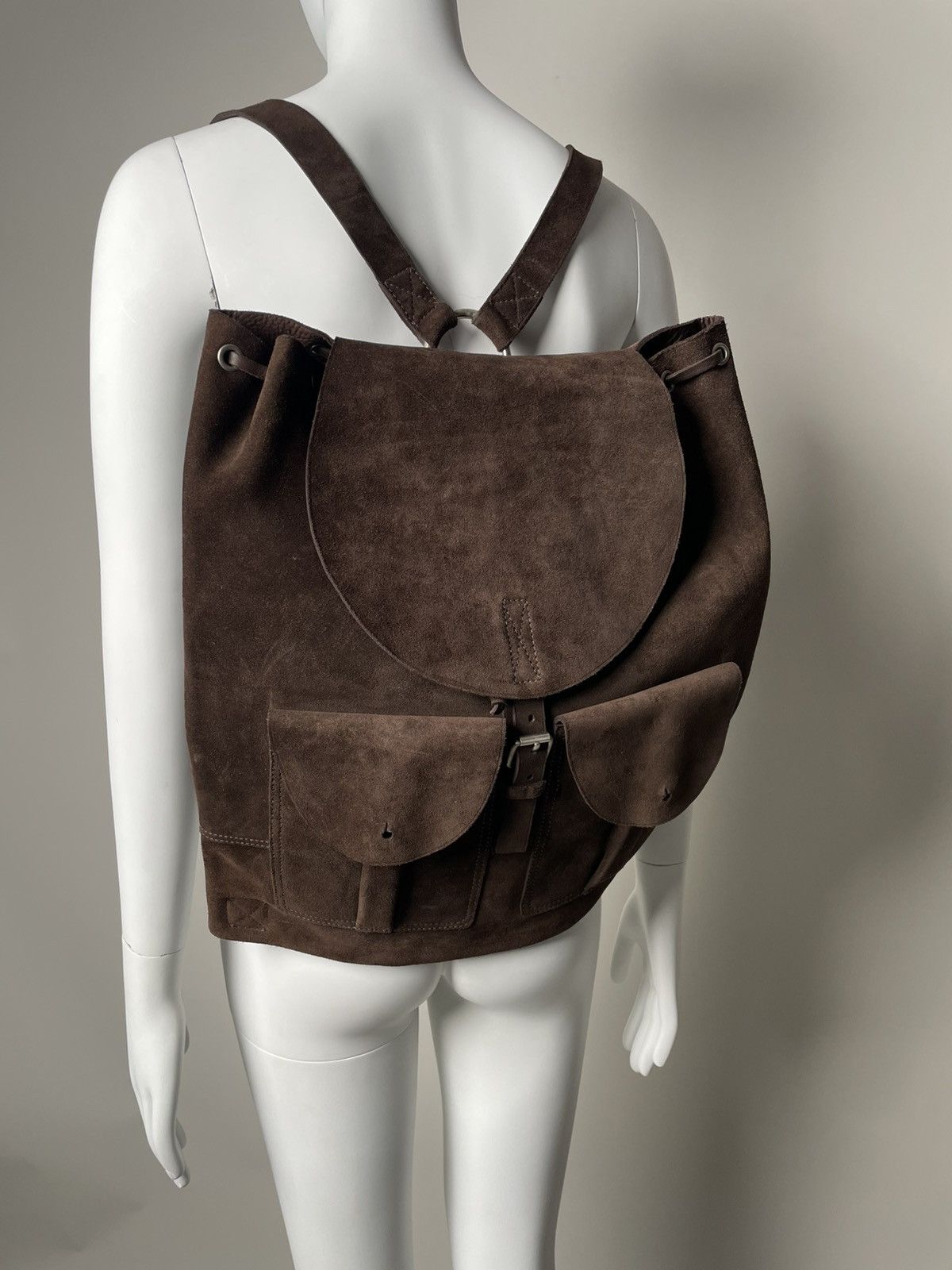 Helmut Lang Helmut Lang Vintage 90s Suede Leather Backpack Size ONE SIZE - 3 Thumbnail