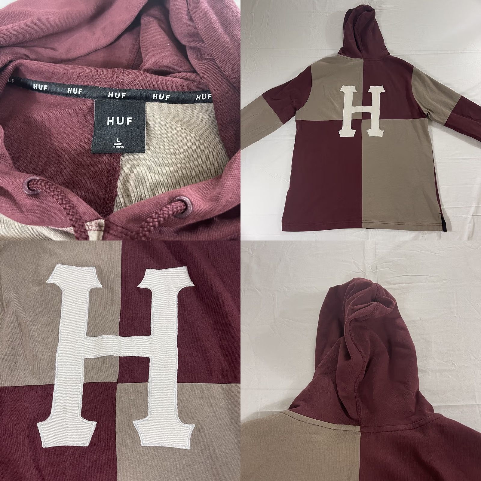 Huf HUF Hoodie T-Shirt Colorblock Multicolor Logo Embroidered Size US L / EU 52-54 / 3 - 10 Thumbnail