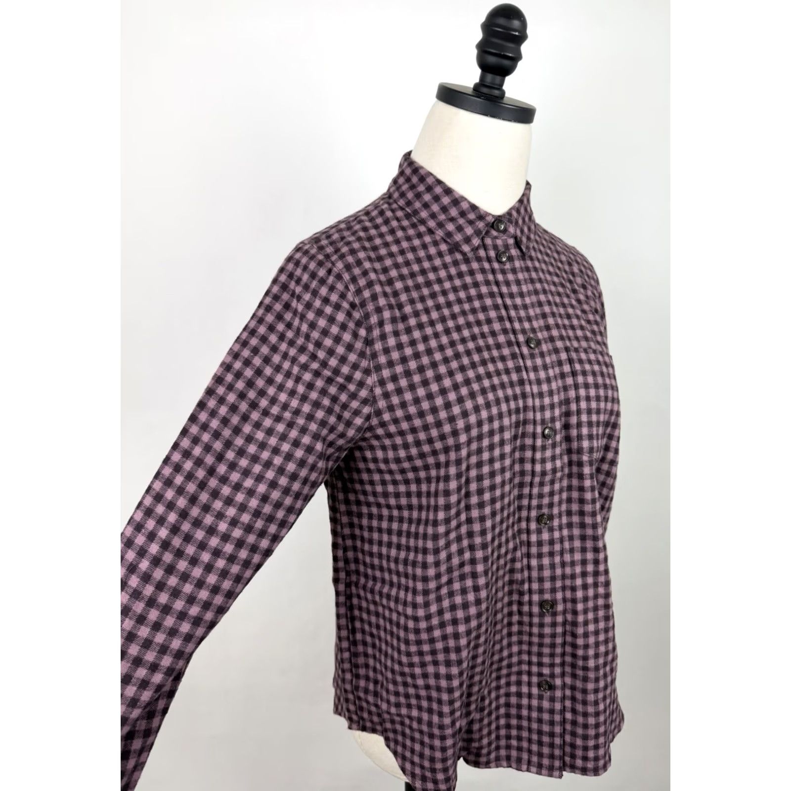 Madewell VINTAGE Madewell Shirt Womens Small NWT Plaid Flannel Shirt Eggplant Purple Cotton Boho Size S / US 4 / IT 40 - 5 Thumbnail