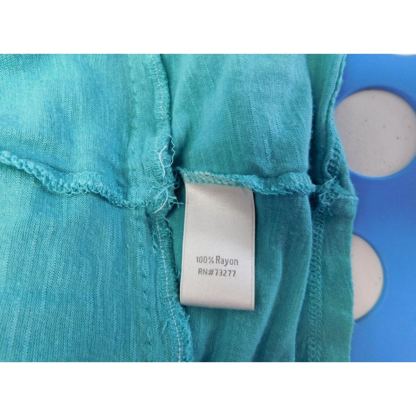 Vintage LC Lauren Conrad Tank XS Turquoise Racerback Sleeveless Ruffle Bateau? (Note: original title lacks bateau; cannot add) Size XS / US 0-2 / IT 36-38 - 5 Thumbnail