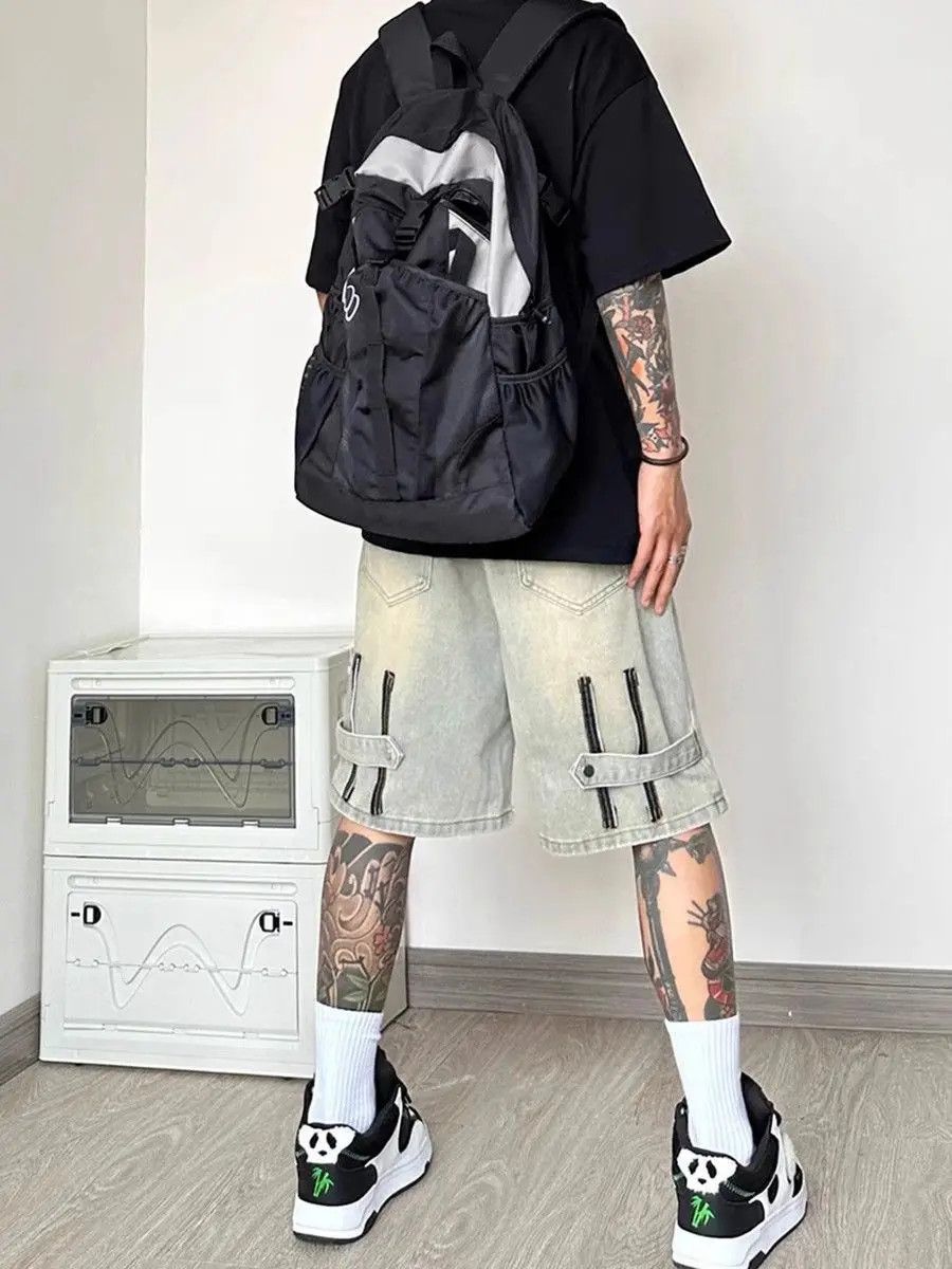 Japanese Brand Retro washed distressed denim shorts Size US 32 / EU 48 - 2 Thumbnail