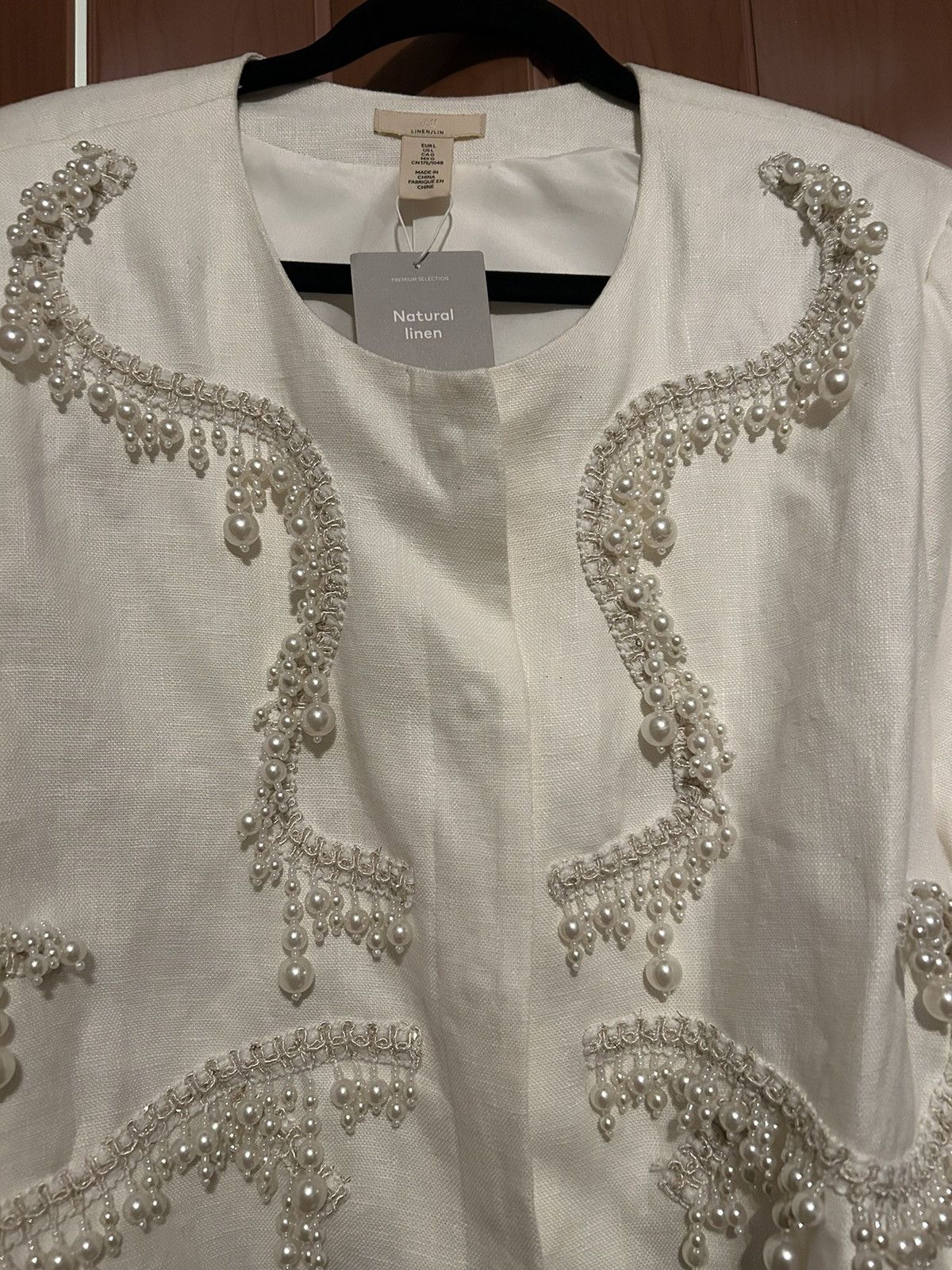 H&M H & M beaded jacket linen Size L / US 10 / IT 46 - 8 Thumbnail