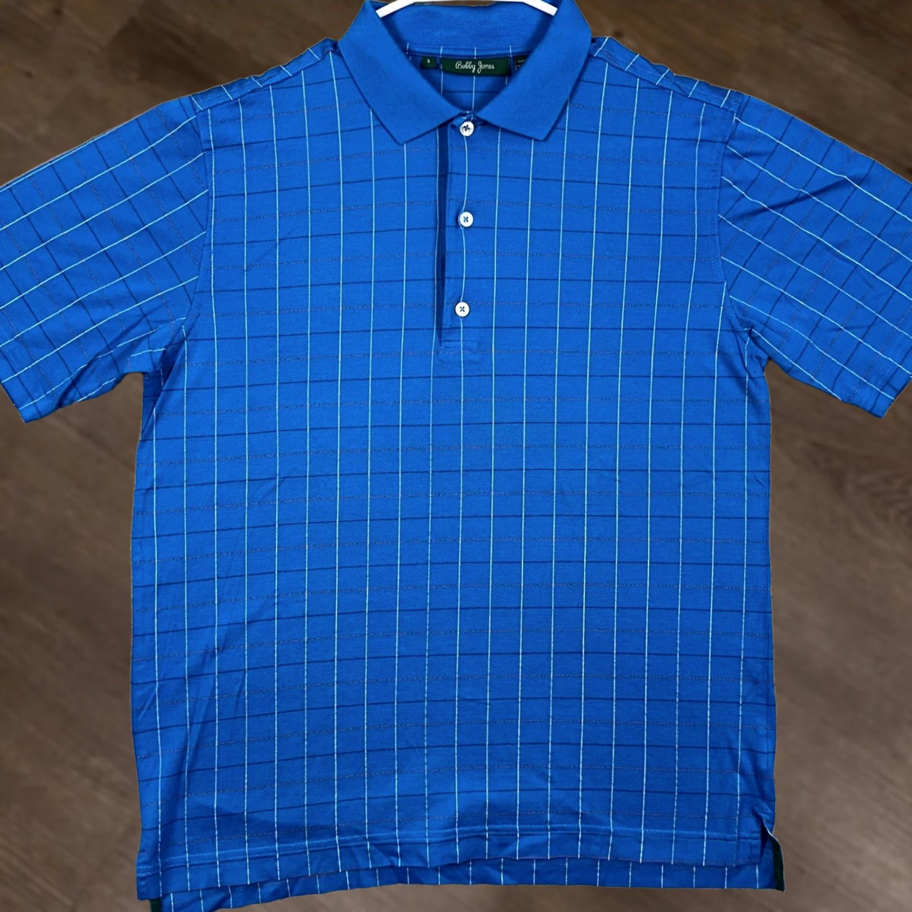 Vintage Bobby Jones Polo Shirt Mens Small Blue Grid Rugby Short Sleeve Outdoor Casual Size US S / EU 44-46 / 1 - 1 Thumbnail