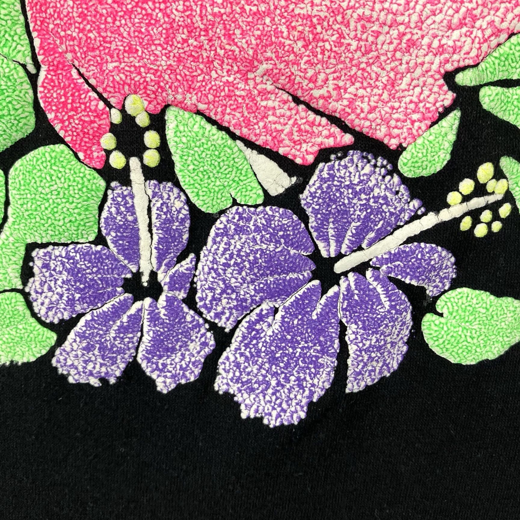 Fruit Of The Loom VINTAGE Fruit of the Loom Flamingo T Shirt 90s Style Graphic Tee Black Large Unisex Short Sleeve 1990s Neon Puffy Oversized Shirt Size US L / EU 52-54 / 3 - 4 Thumbnail