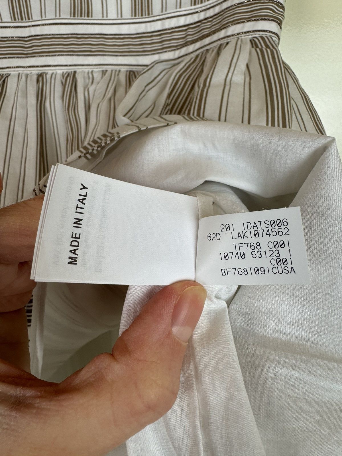 Brunello Cucinelli Brunello Cucinelli monili cotton silk striped blouse top XS Size XS / US 0-2 / IT 36-38 - 12 Thumbnail