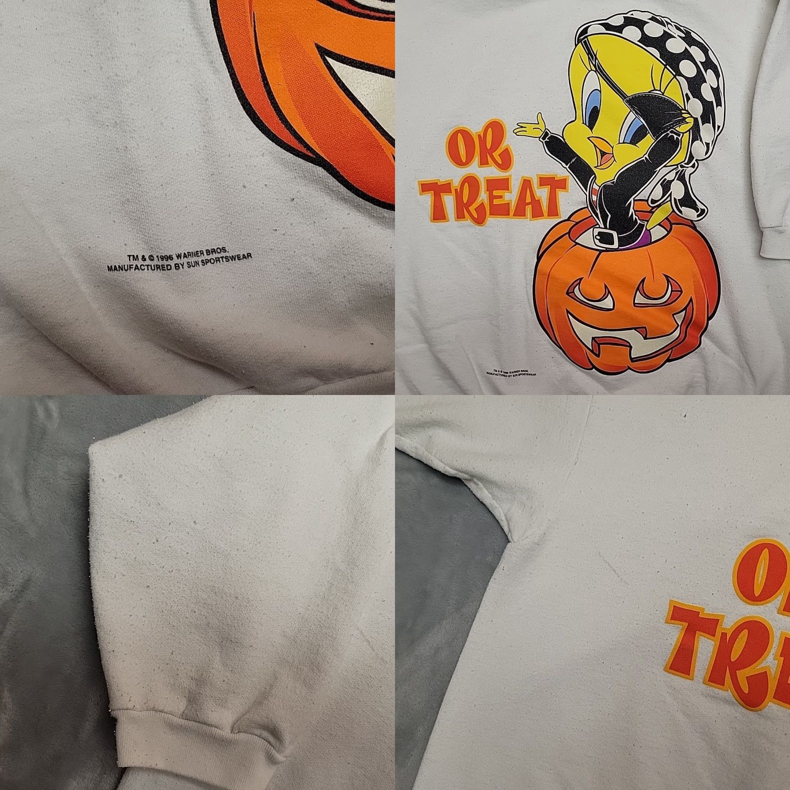 Vintage VTG Tweety Sweatshirt Womens XL White 90s Cartoon Made in USA Pullover Crew Neck Casual Mens Womens Girls Boys Size XL / US 12-14 / IT 48-50 - 8 Thumbnail