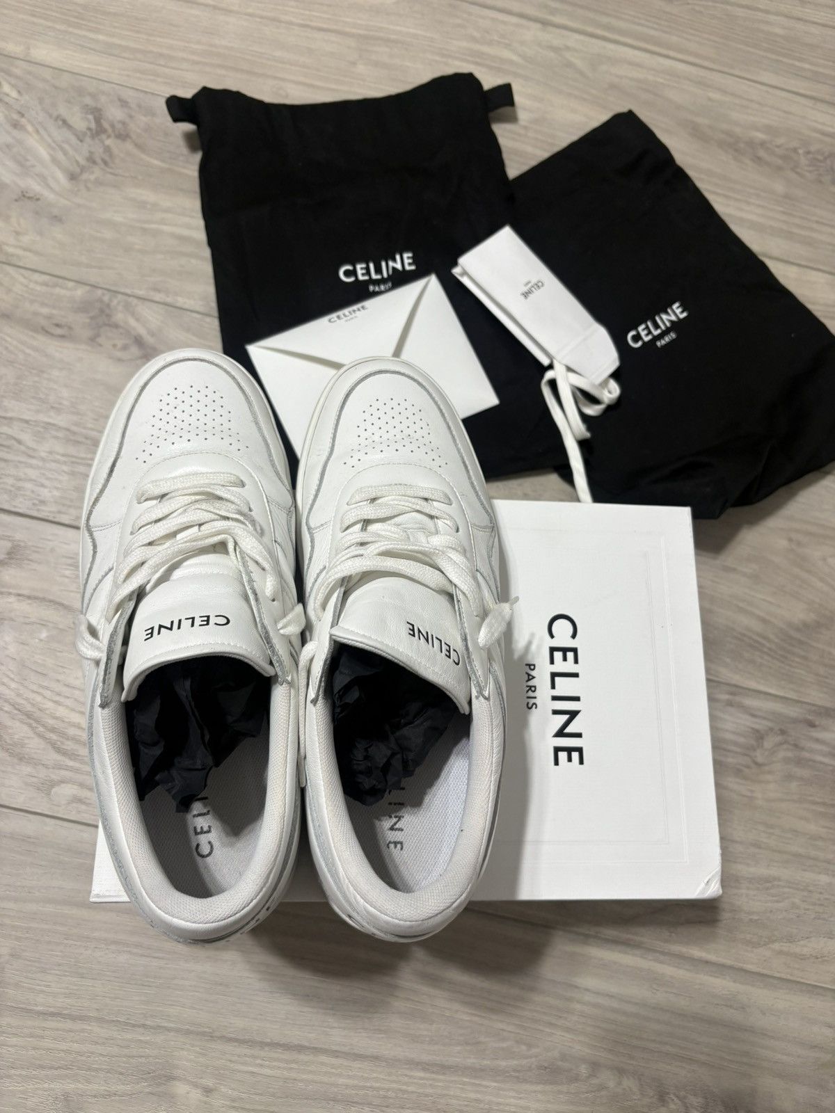 Celine Celine Trainer Low Lace-Up Sneaker in Calfskin Size US 8.5 / EU 41-42 - 1 Thumbnail