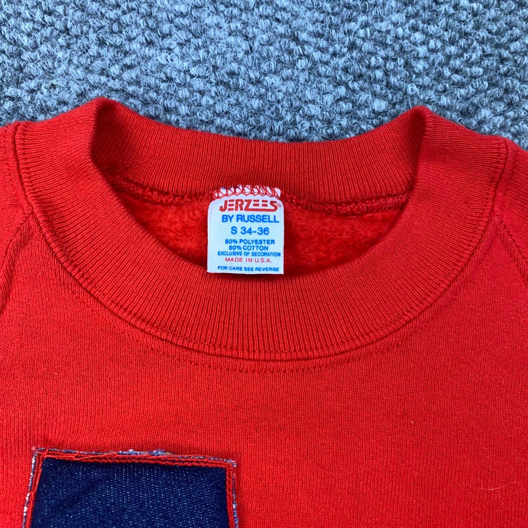Jerzees VTG Texas Sweatshirt Womens Small Red Puffy Denim 3D Embroidery 150 Year 80s USA Size S / US 4 / IT 40 - 4 Thumbnail