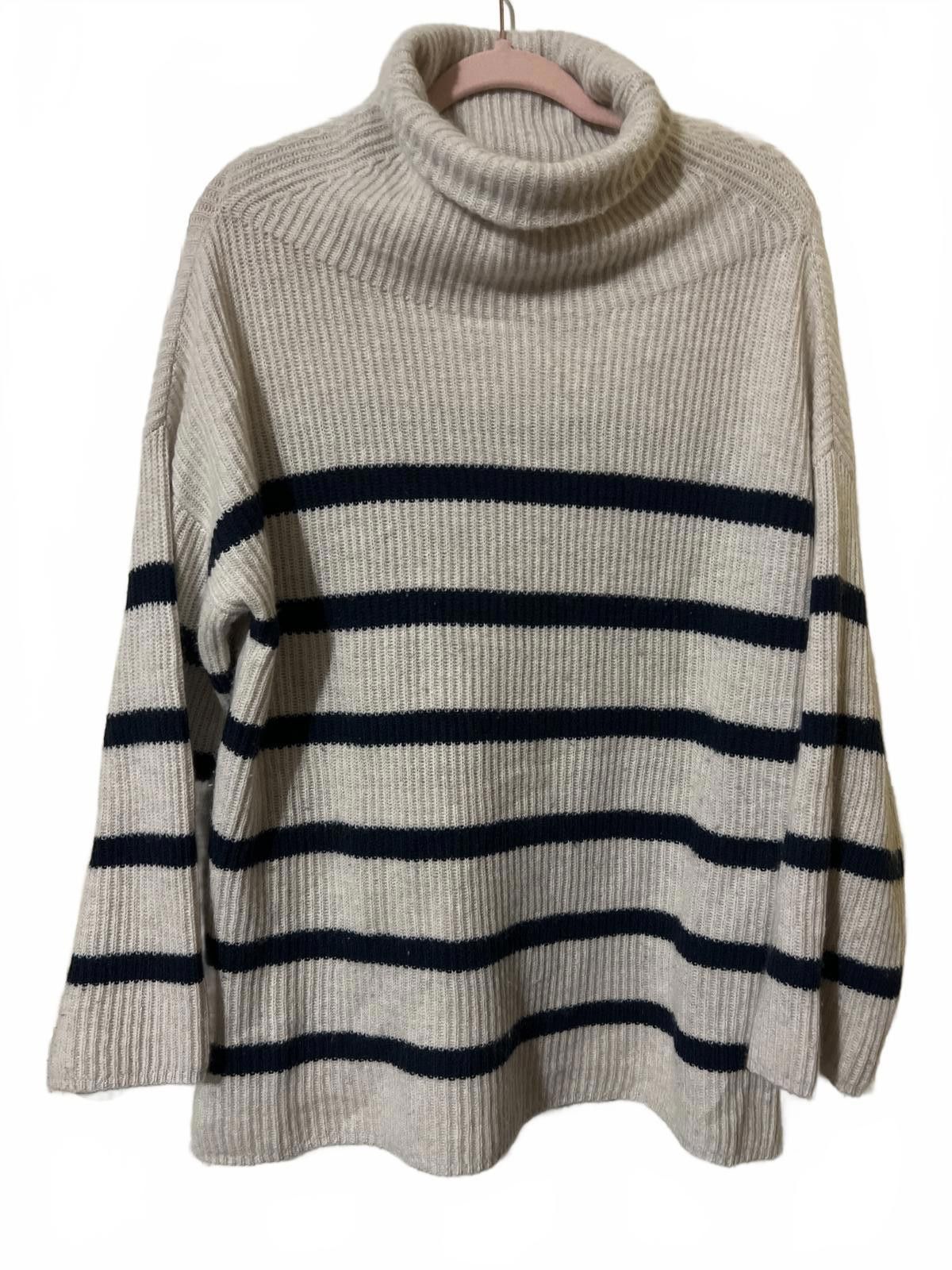 Autumn Cashmere Autumn Cashmere 100% Pure Cashmere Striped Turtleneck S Size S / US 4 / IT 40 - 2 Thumbnail