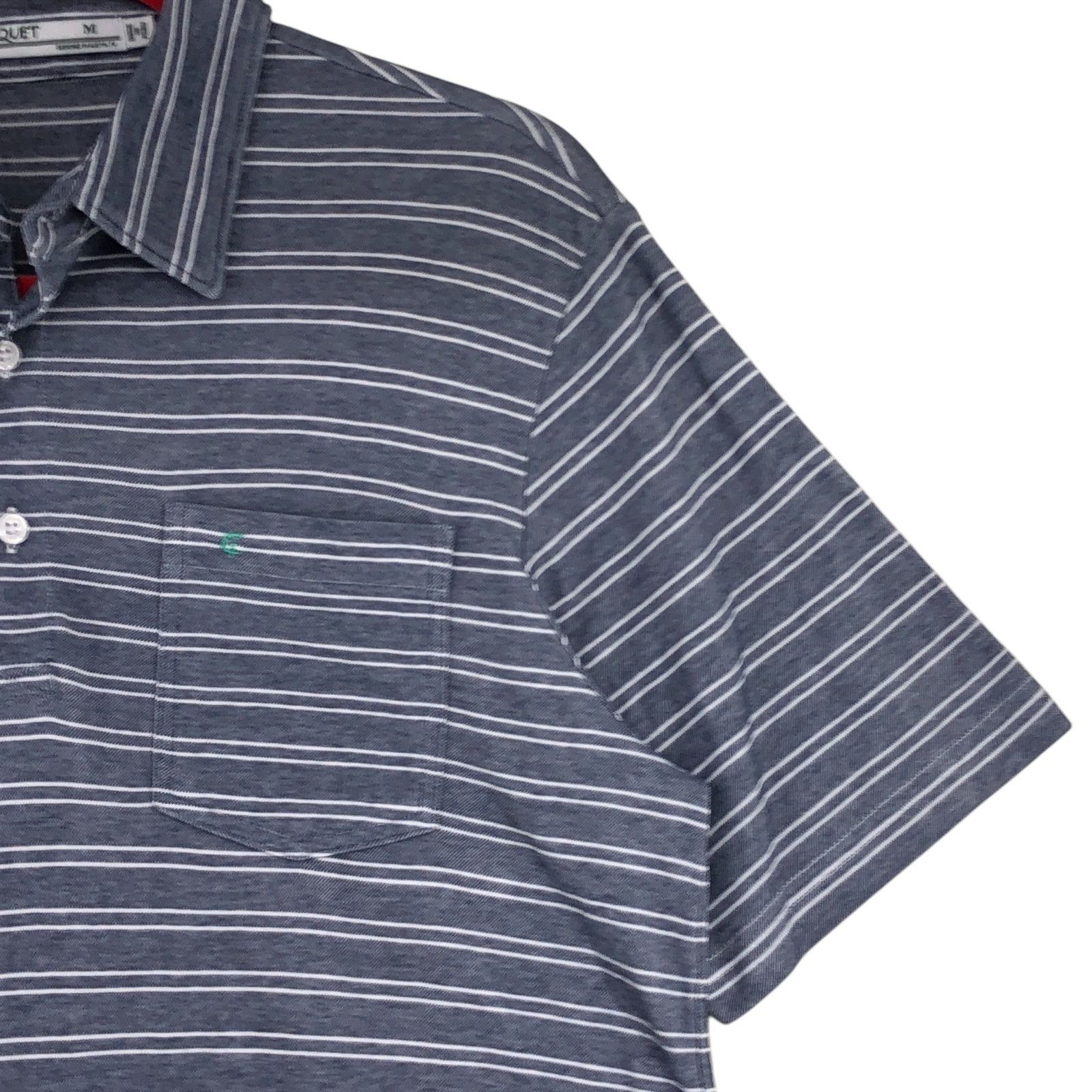 Criquet Criquet Men Size M Polo Shirt Short Sleeve Striped Gray Logo Size US M / EU 48-50 / 2 - 7 Thumbnail