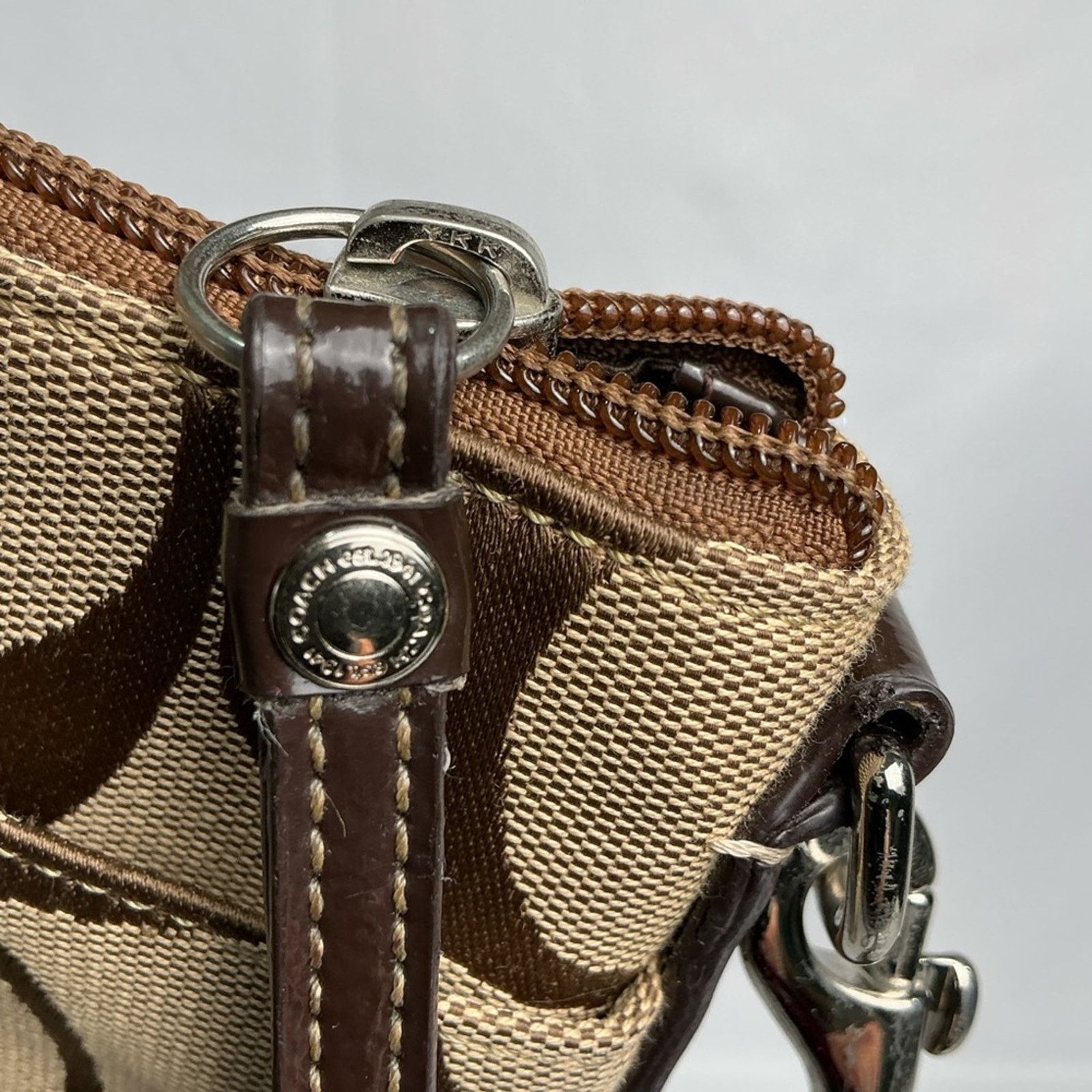 Coach Coach Signature Swingpack Crossbody Bag Brown Khaki Canvas Size ONE SIZE - 7 Thumbnail