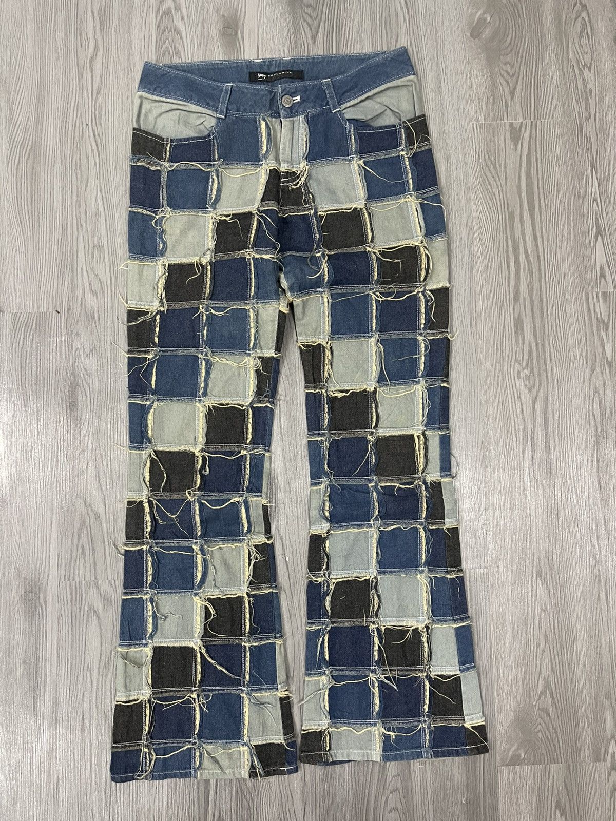 Japanese Brand Exclusive Clutch Japan Puzzle Patchwork Flare Jeans Size 30" / US 8 / IT 44 - 2 Thumbnail